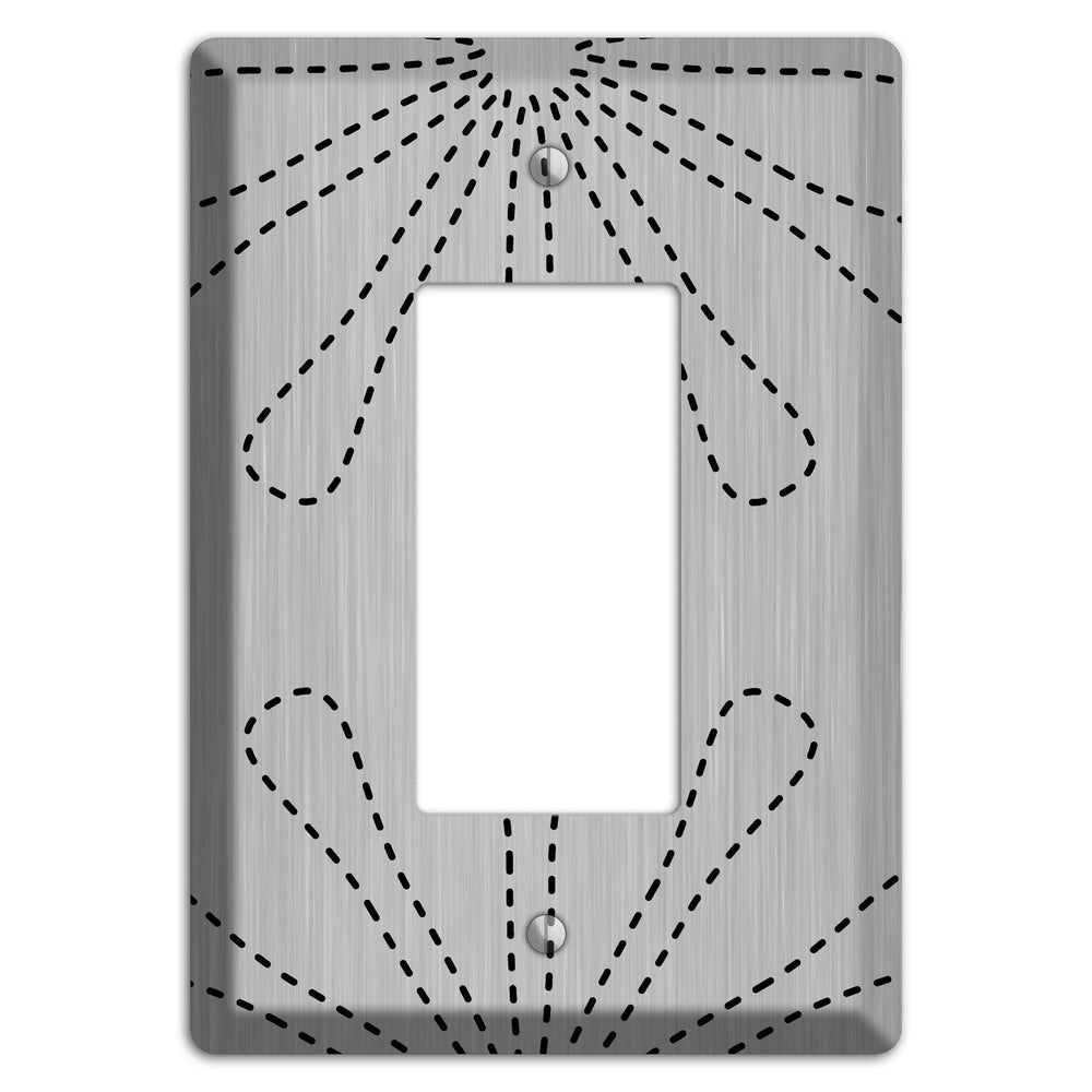 Retro Stipple Floral Stainless Steel Rocker Wallplate