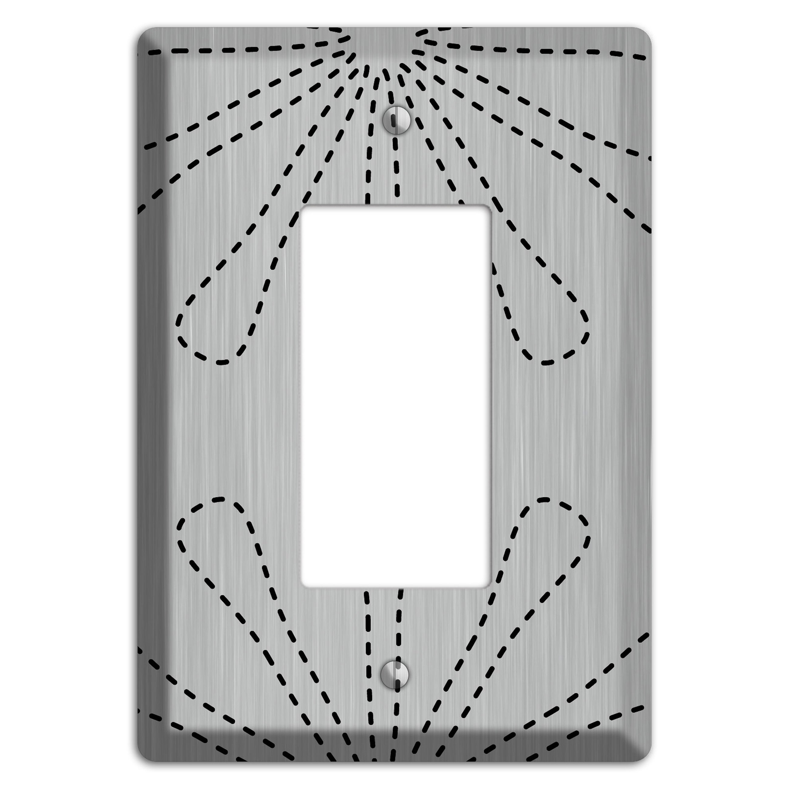 Retro Stipple Floral  Stainless Rocker Wallplate