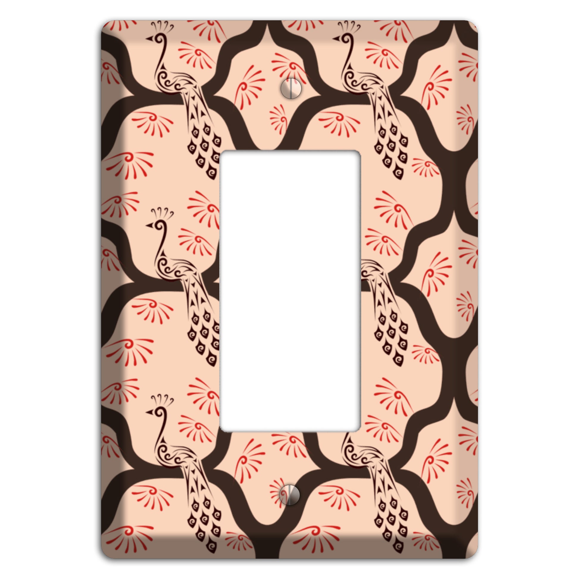 Light Quatrefoil Peacock Rocker Wallplate