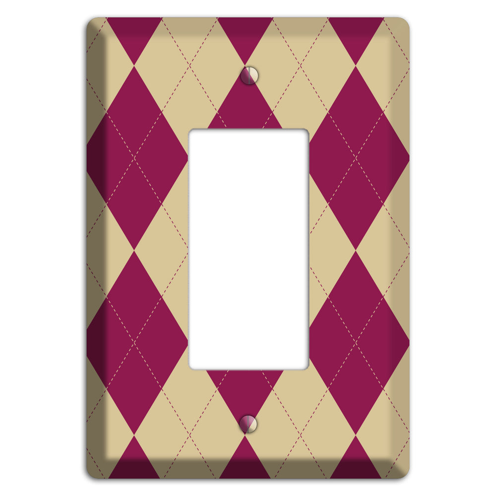 Red and Tan Argyle Rocker Wallplate