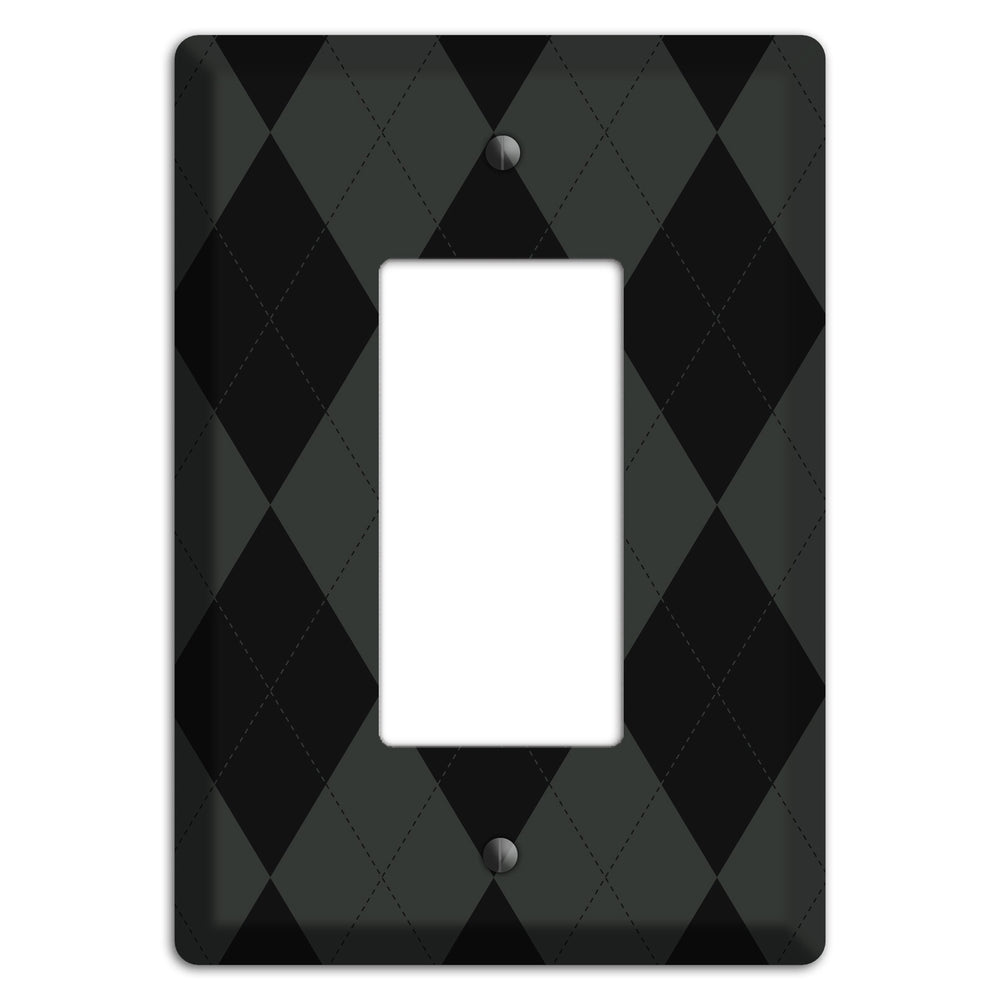 Gray and Black Argyle Rocker Wallplate