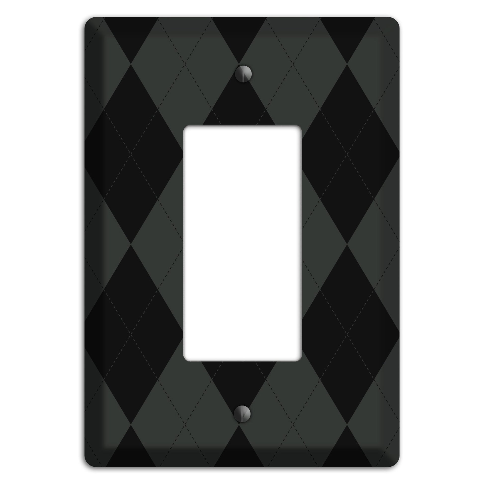 Gray and Black Argyle Rocker Wallplate