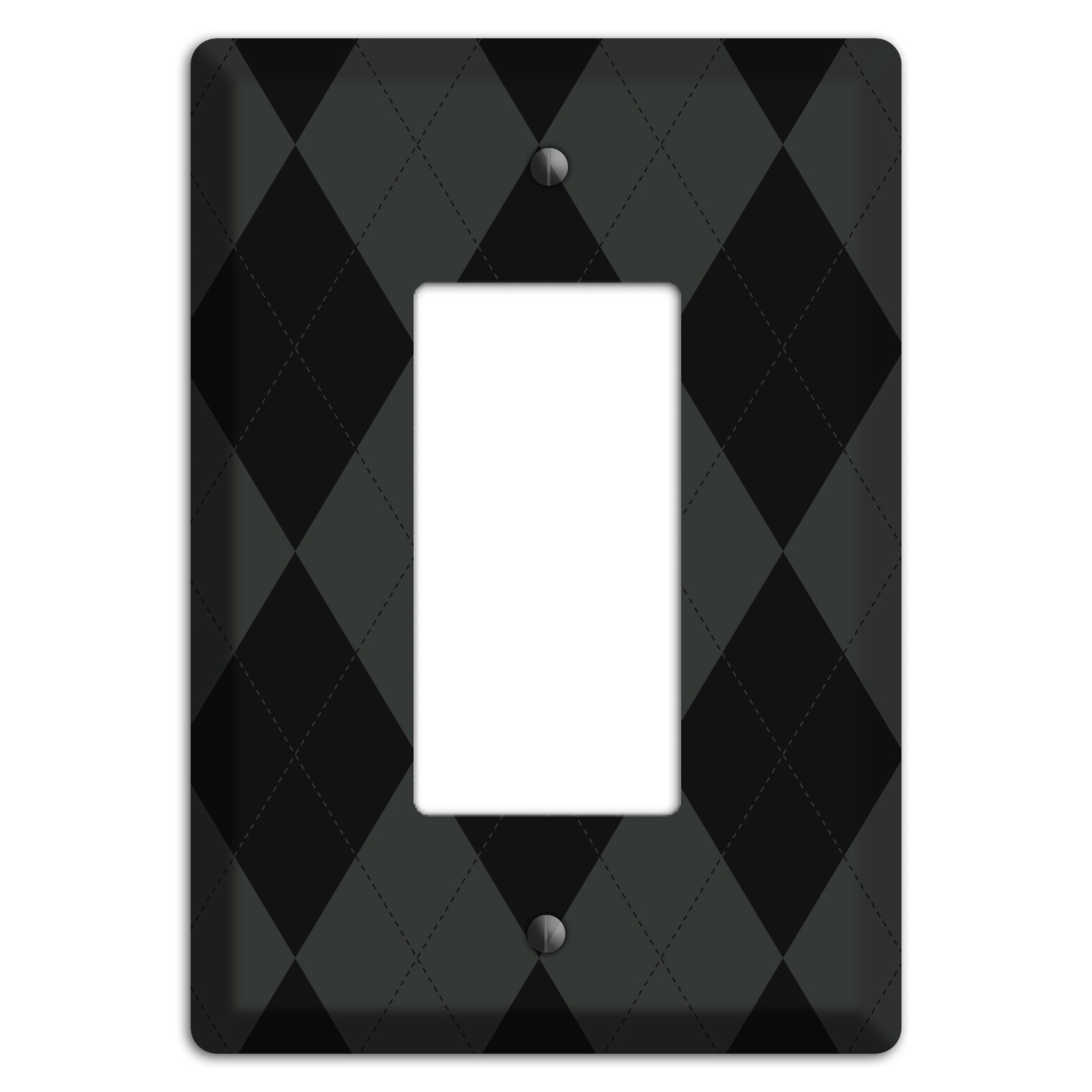 Gray and Black Argyle Rocker Wallplate