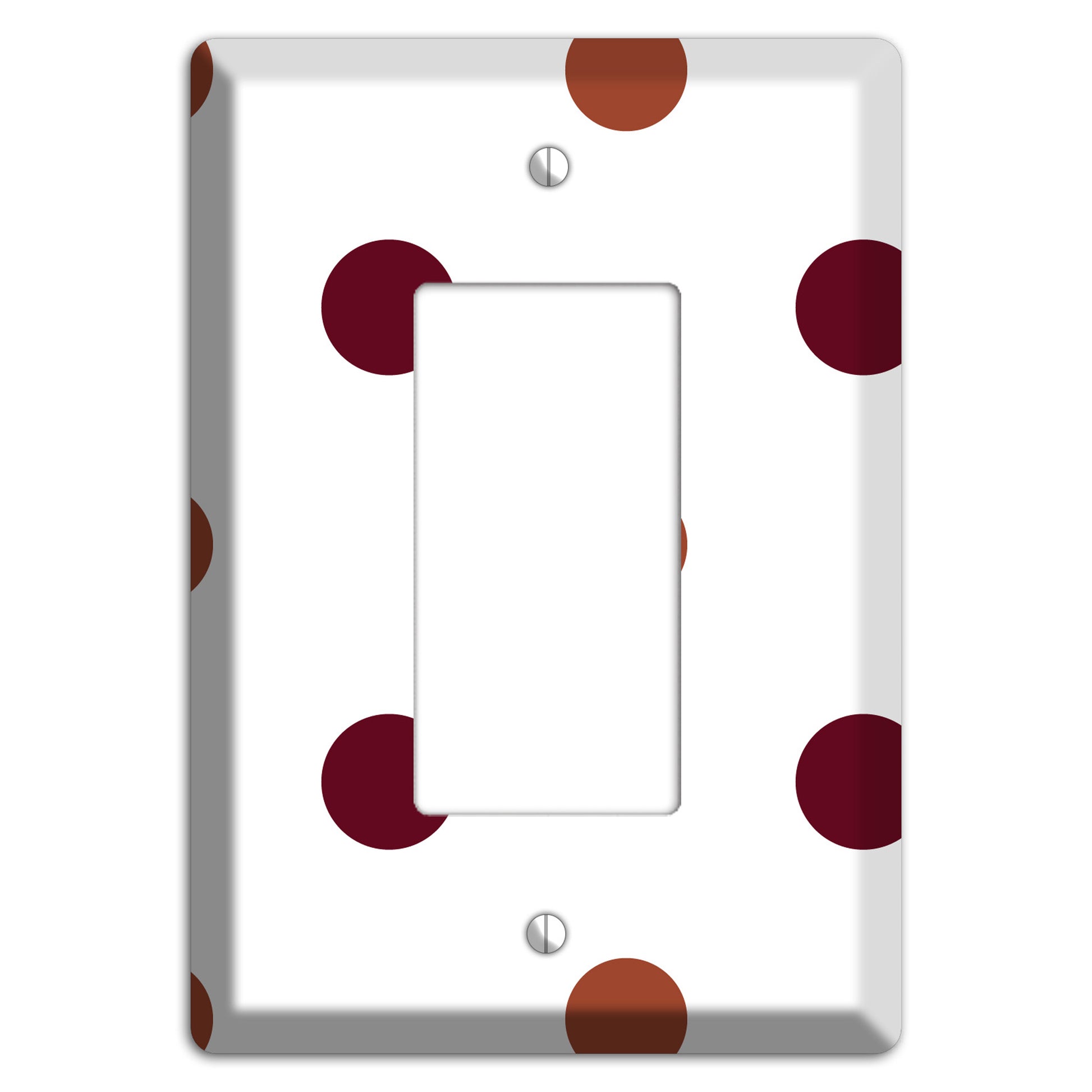Multi Brown Medium Polka Dots Rocker Wallplate