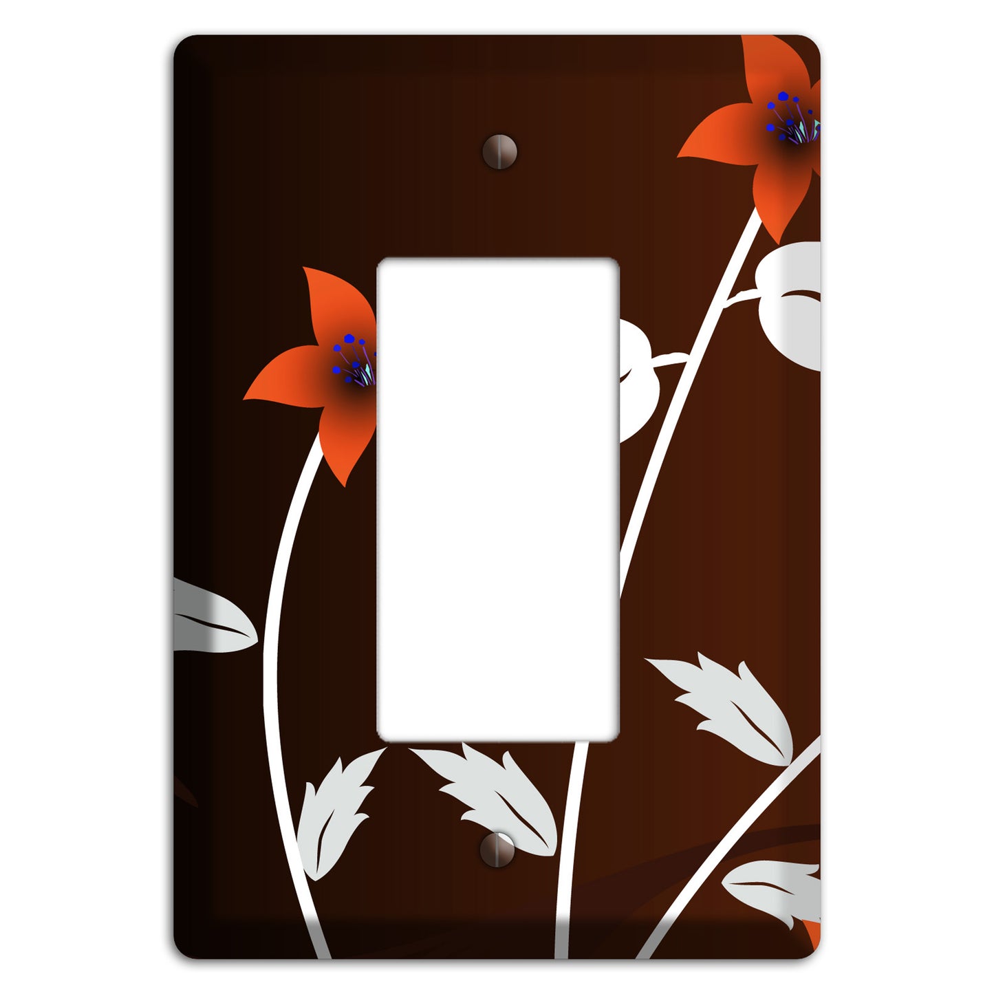 Black and Red Double Sprig Rocker Wallplate