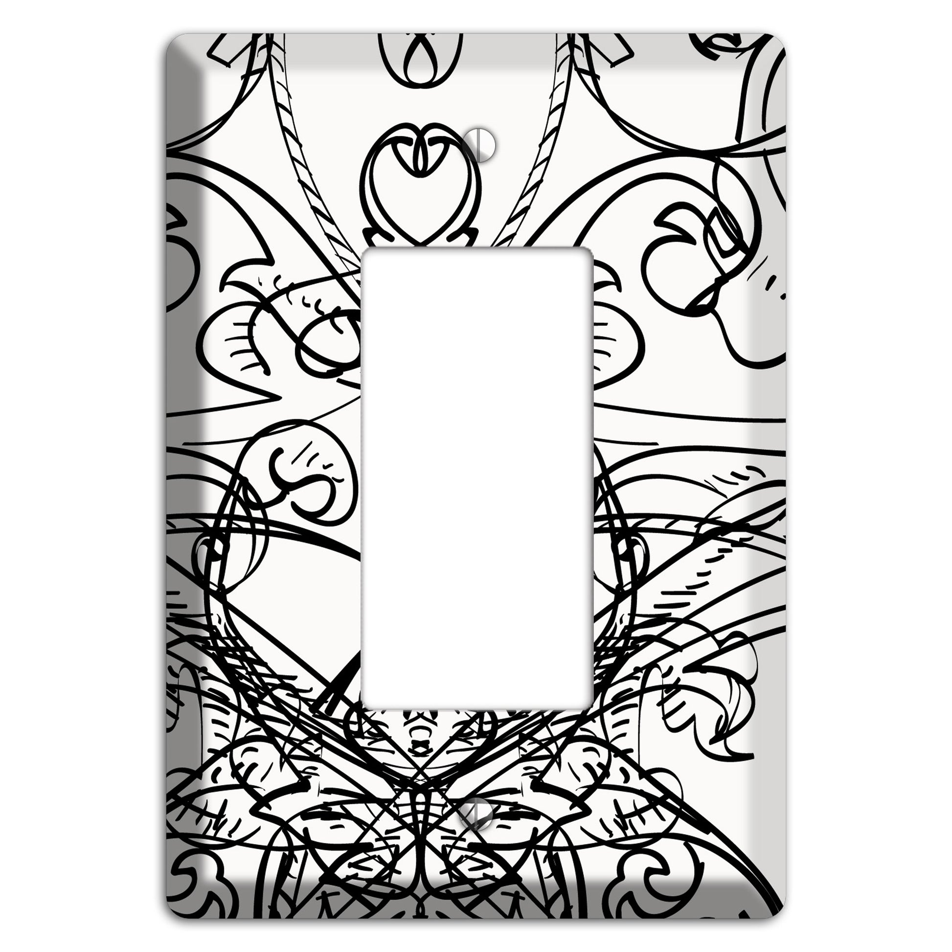 White Deco Sketch Rocker Wallplate