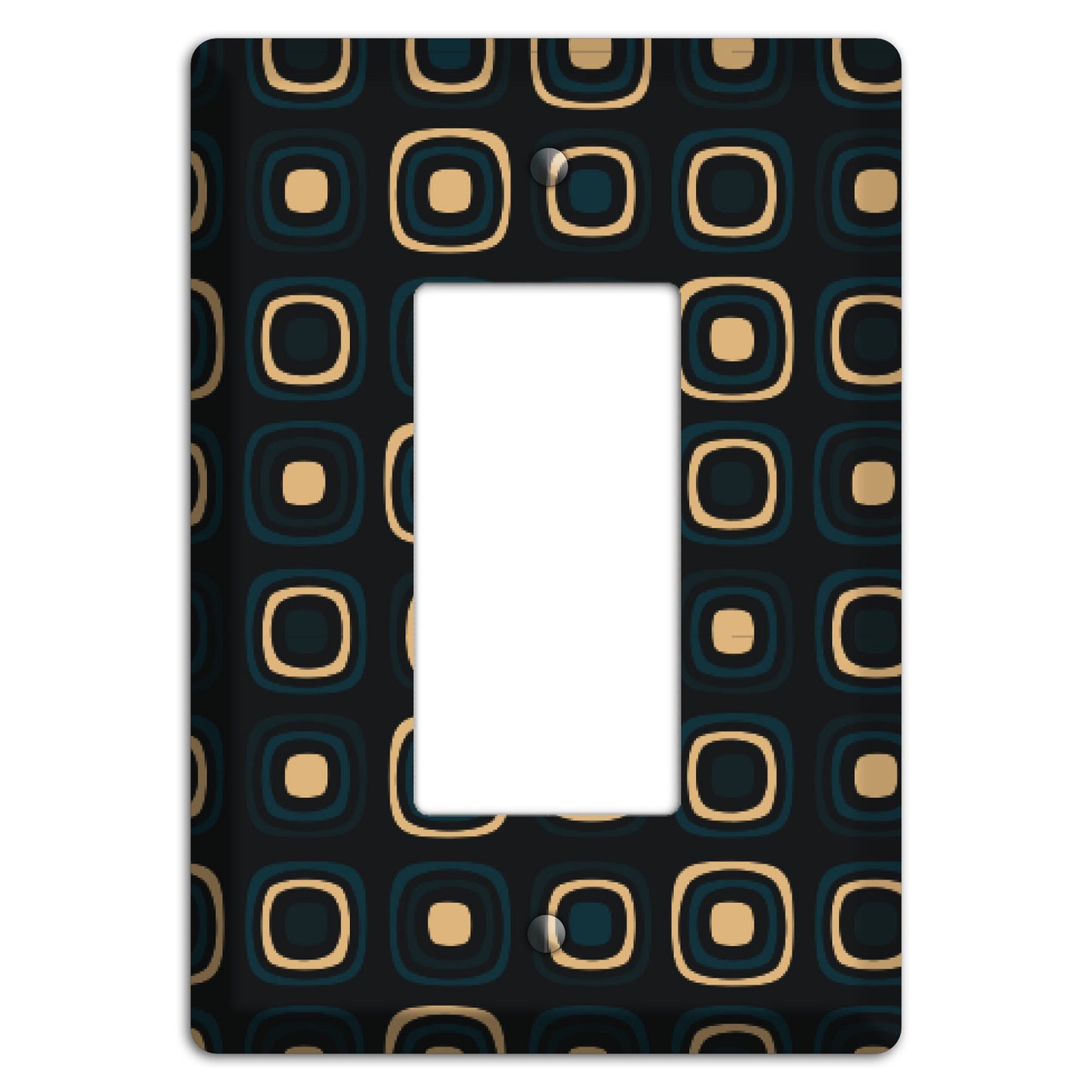 Black and Yellow Rounded Squares Rocker Wallplate