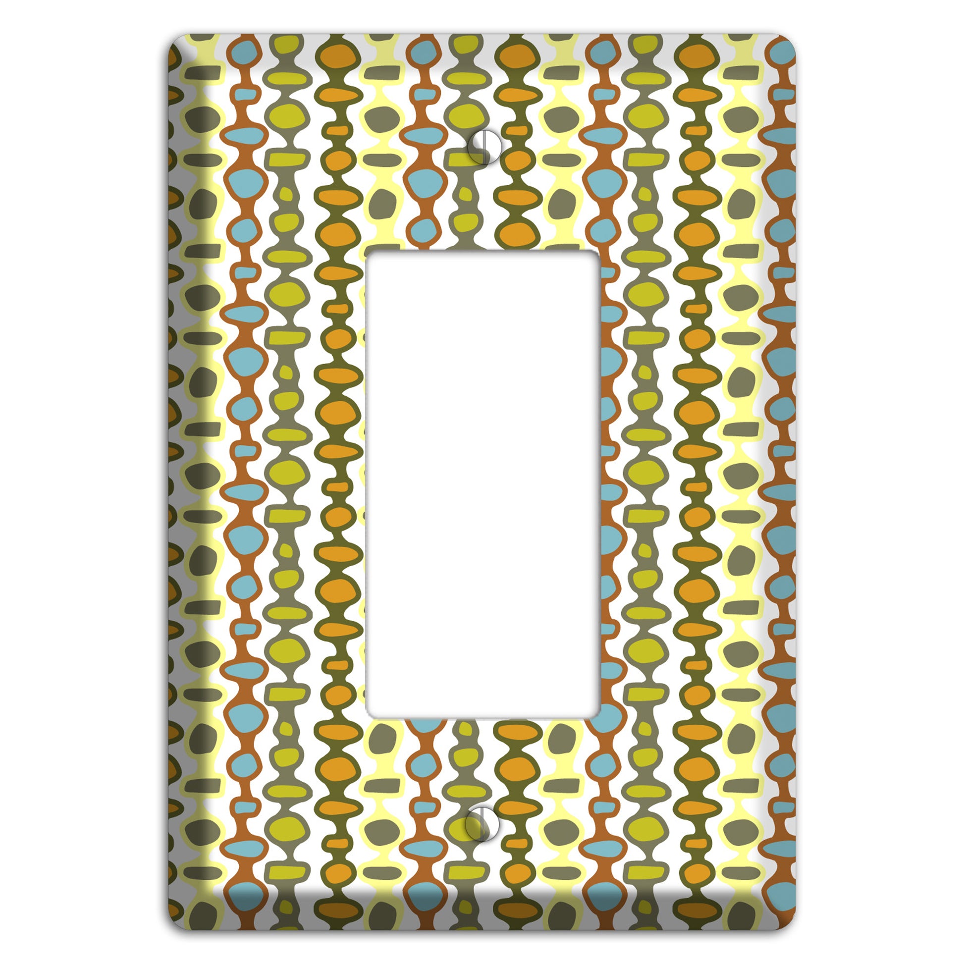 Multi Grey and Umber Bead and Reel Rocker Wallplate