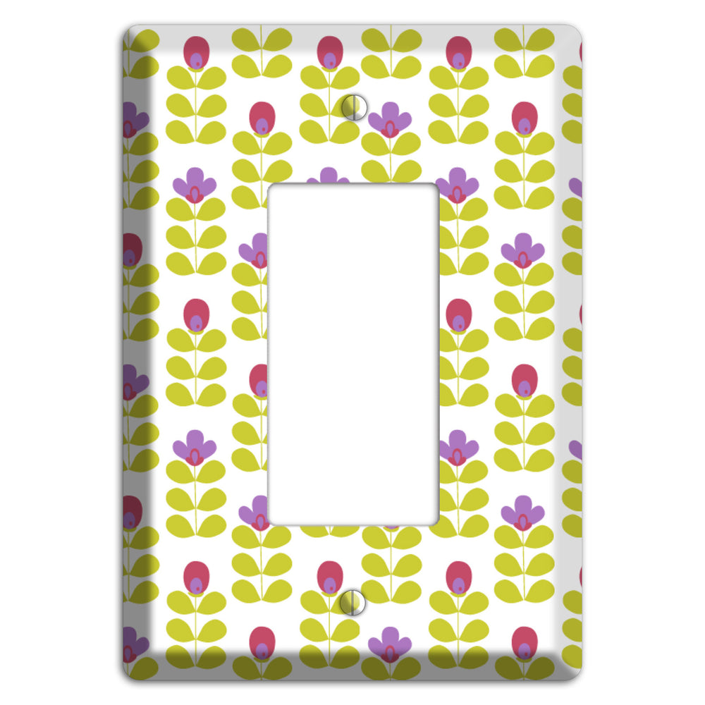 Yellow Deco Floral Half Drop Rocker Wallplate