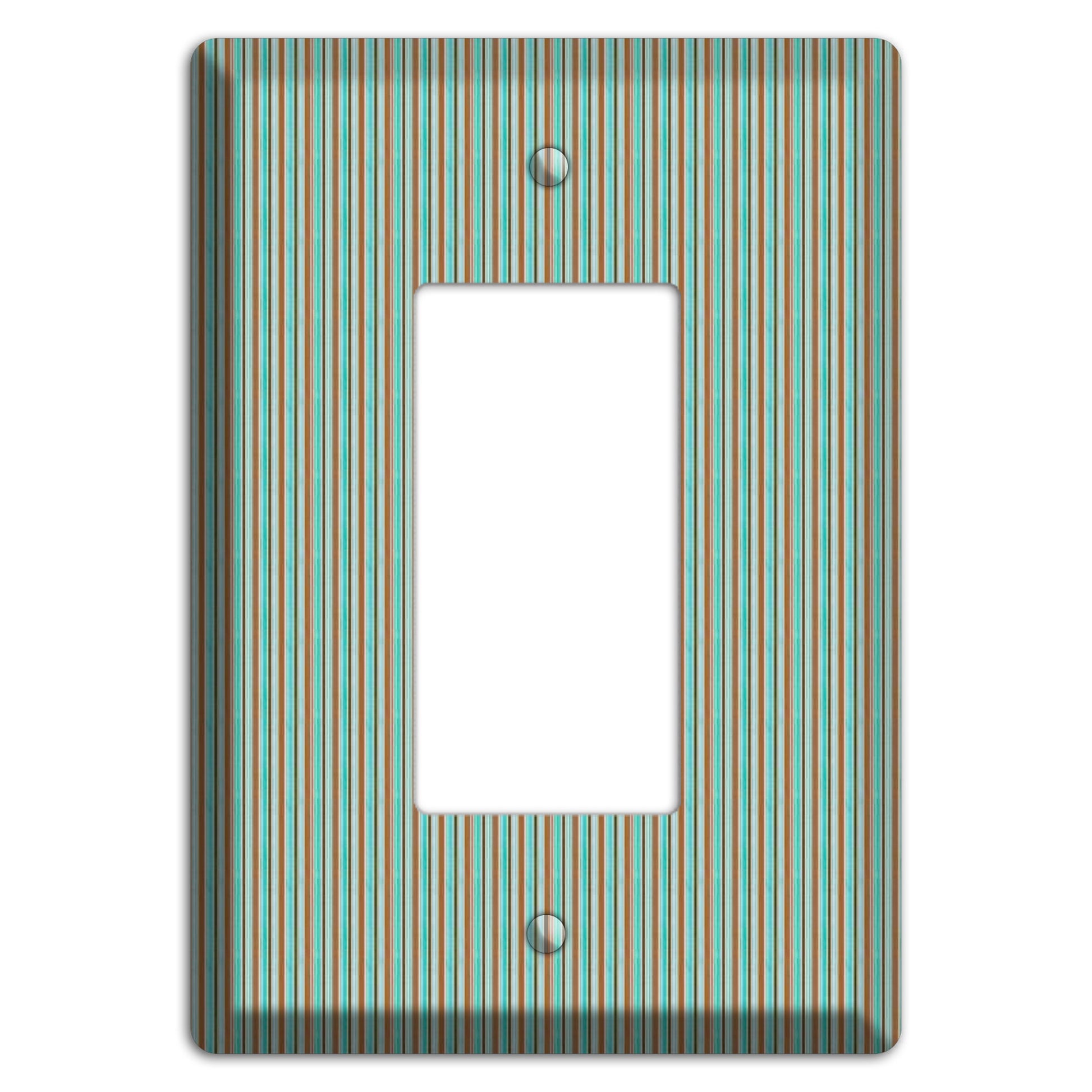 Multi Aqua Vertical Stripe Rocker Wallplate