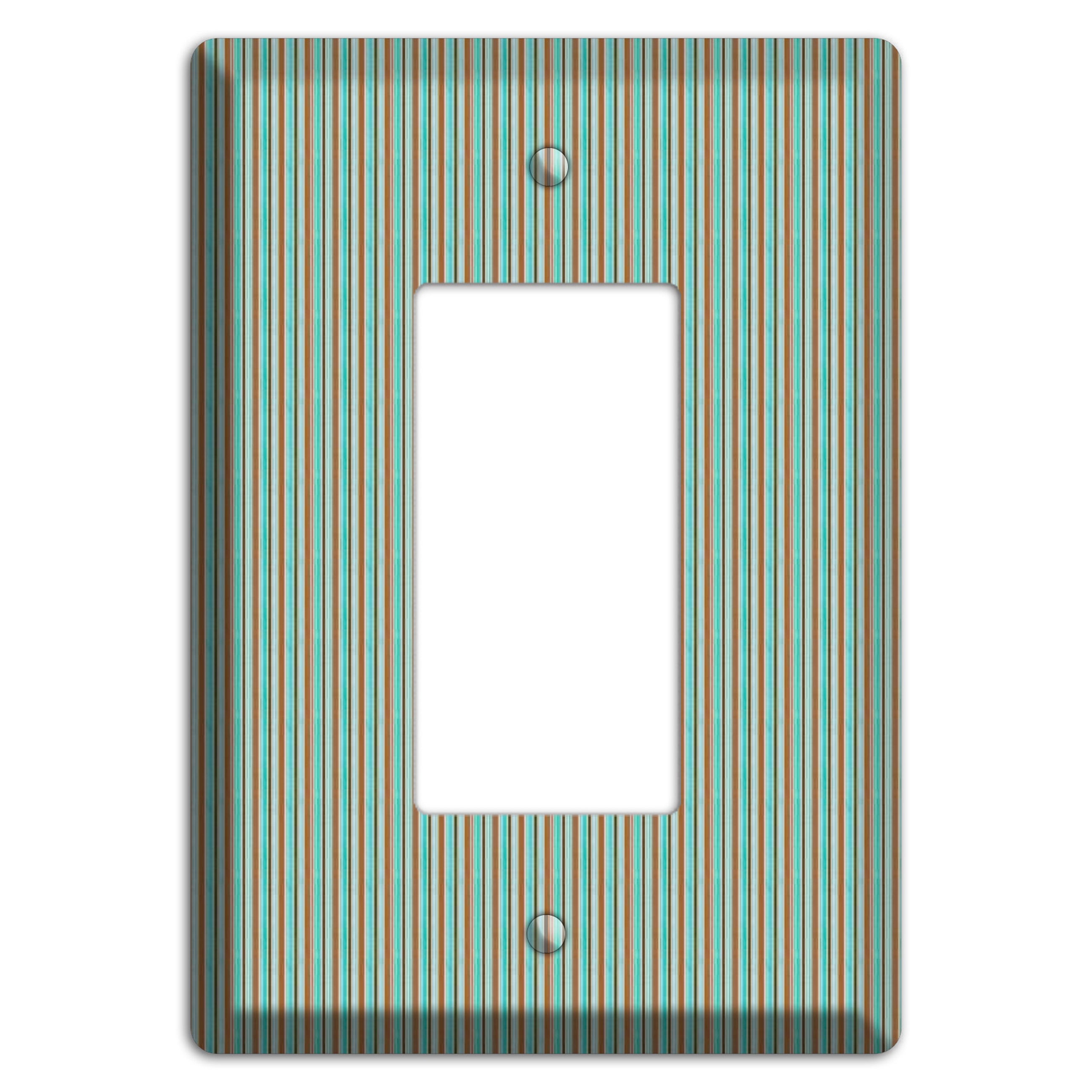 Multi Aqua Vertical Stripe Rocker Wallplate