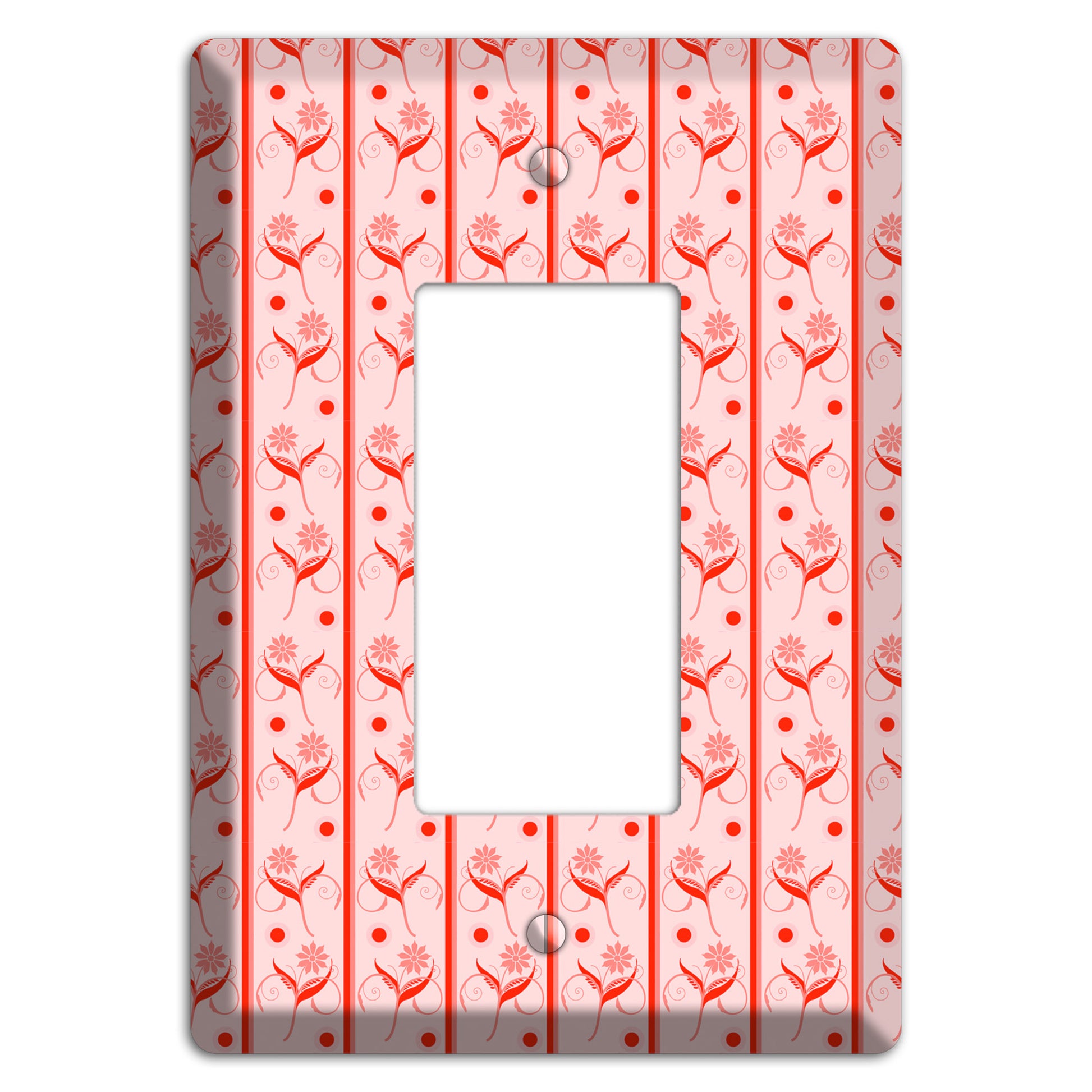Salmon Floral Pattern Rocker Wallplate