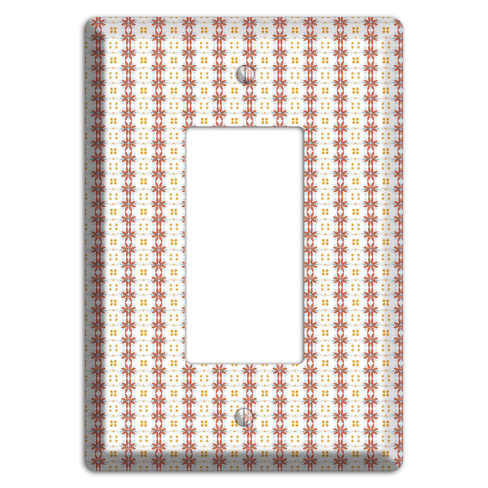 White with Red Smocking Rocker Wallplate