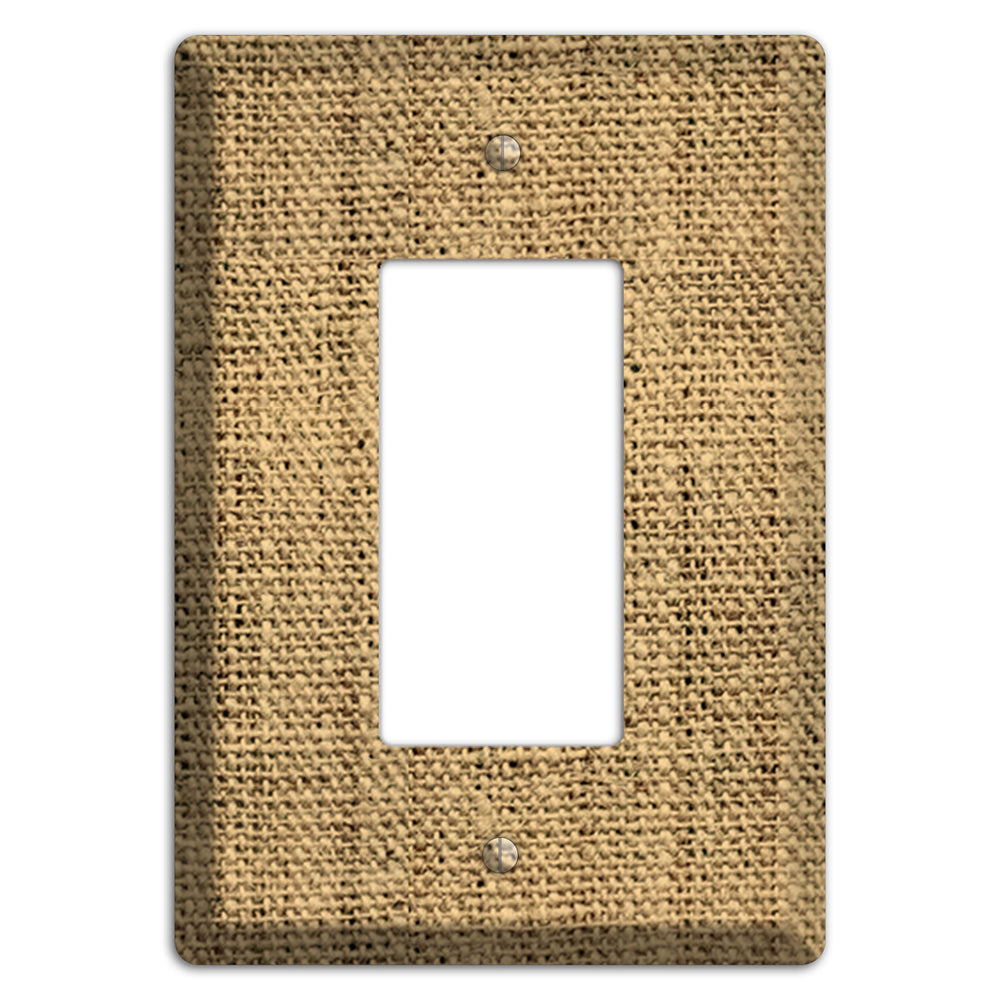 Teak Burlap Rocker Wallplate