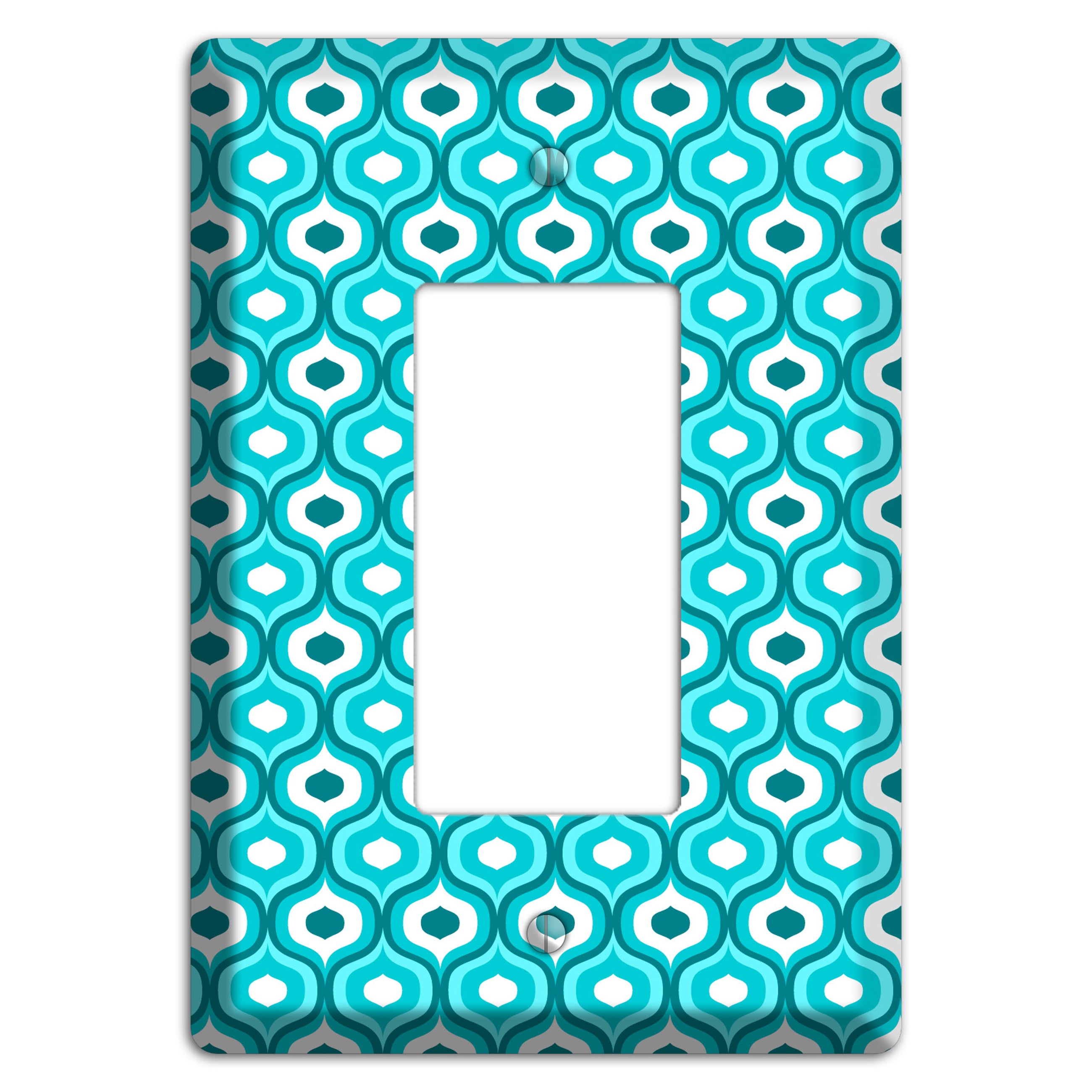 Multi Turquoise Double Scallop Rocker Wallplate