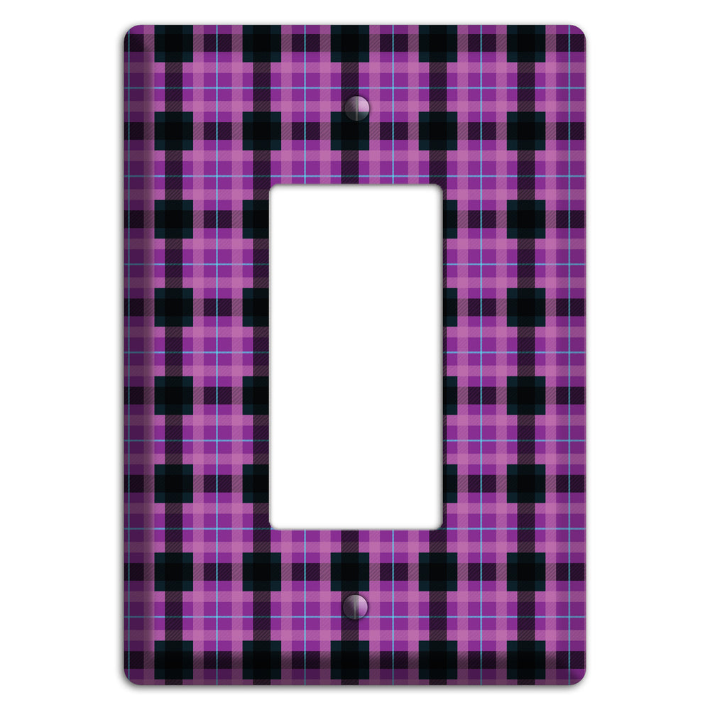 Purple and Black Plaid Rocker Wallplate
