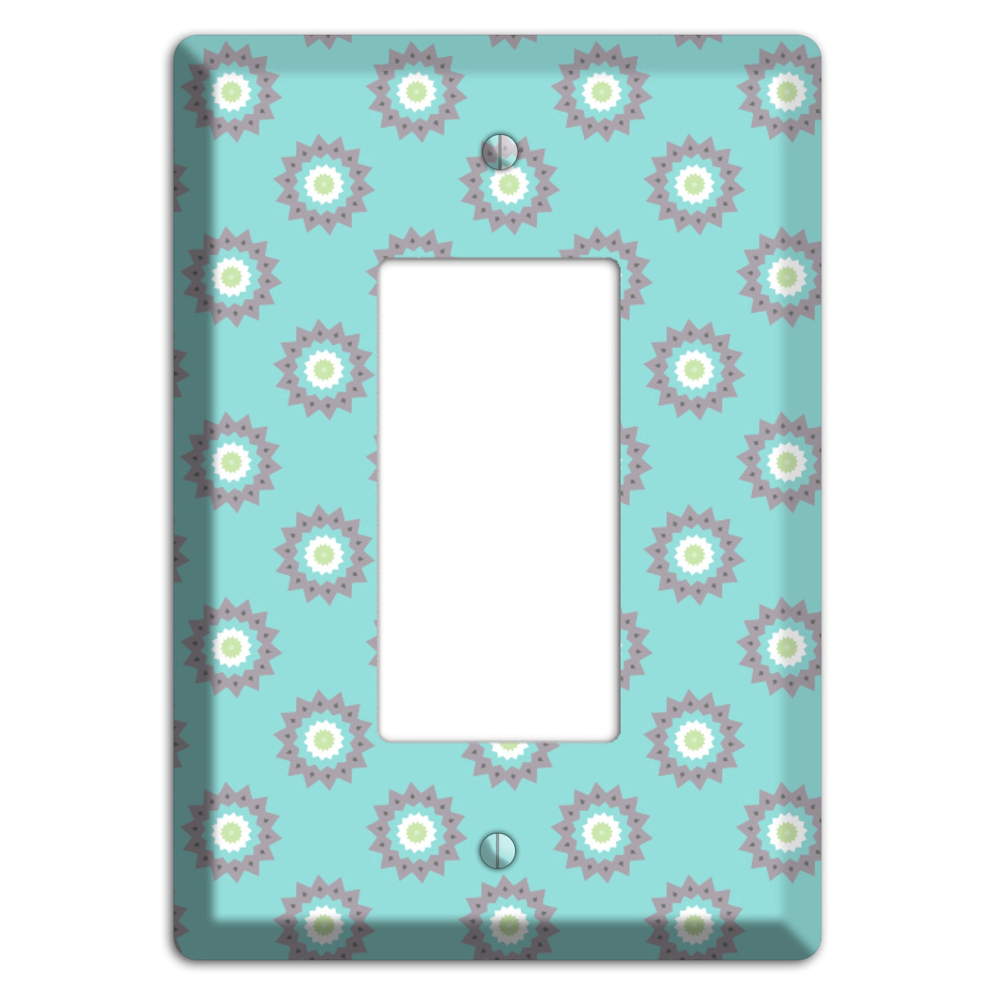 Turquoise with Suzani Dots Rocker Wallplate