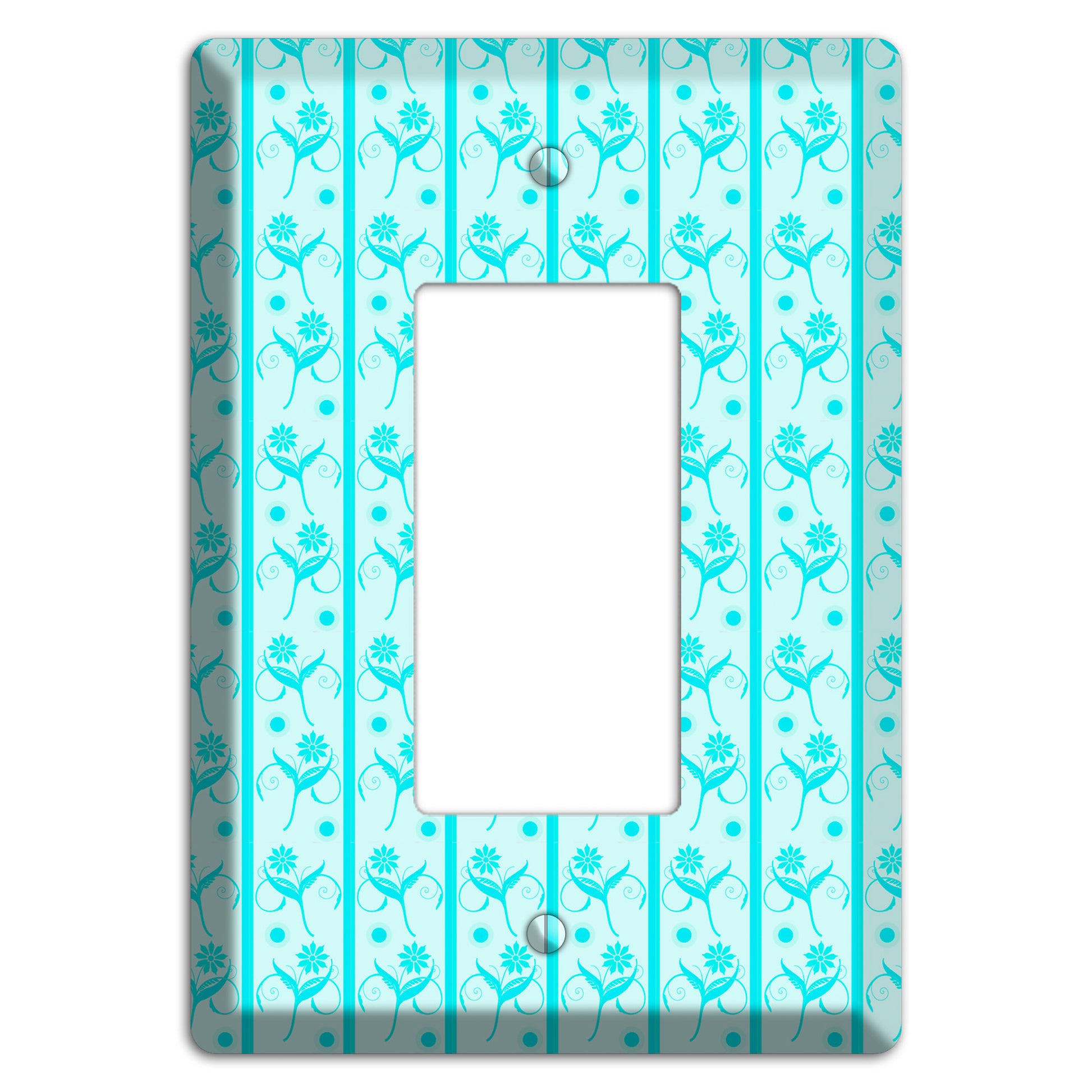 Teal Floral Pattern Rocker Wallplate