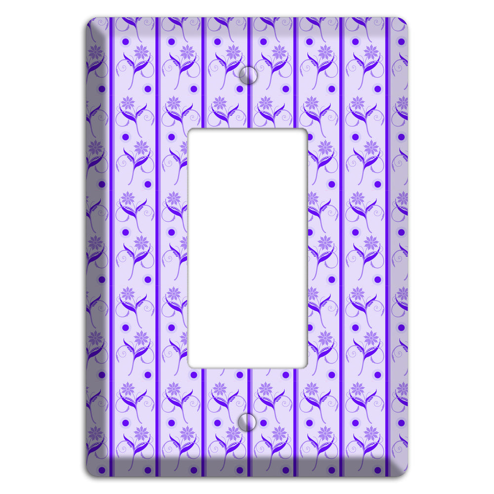 Purple Floral Pattern Rocker Wallplate