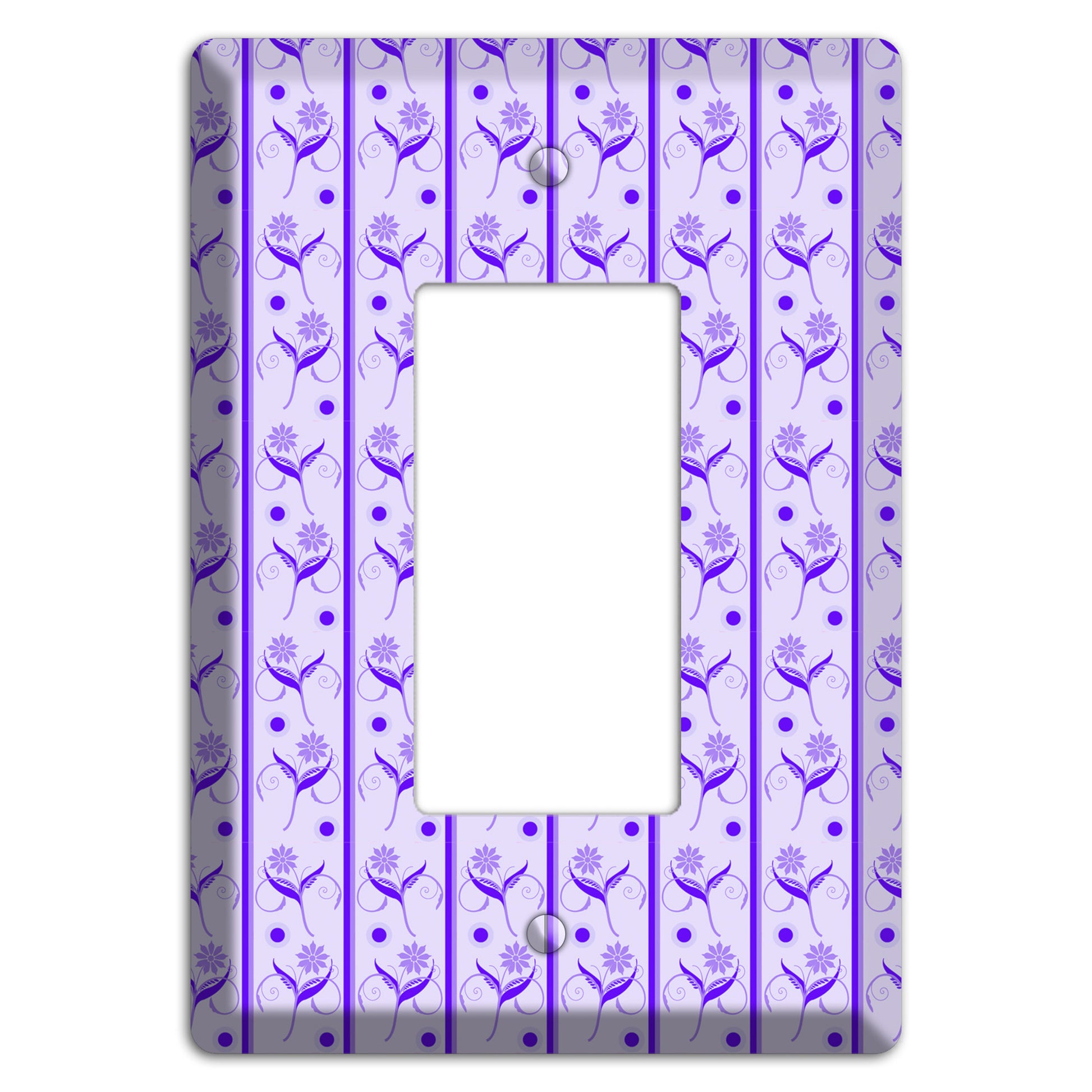Purple Floral Pattern Rocker Wallplate