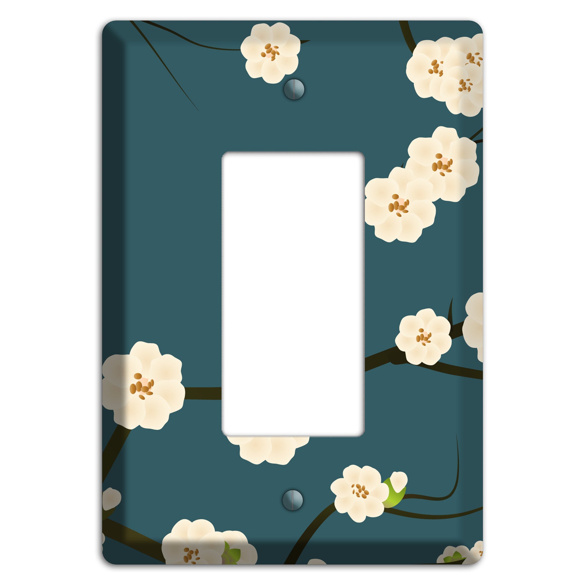 Blue Cherry Blossoms Rocker Wallplate
