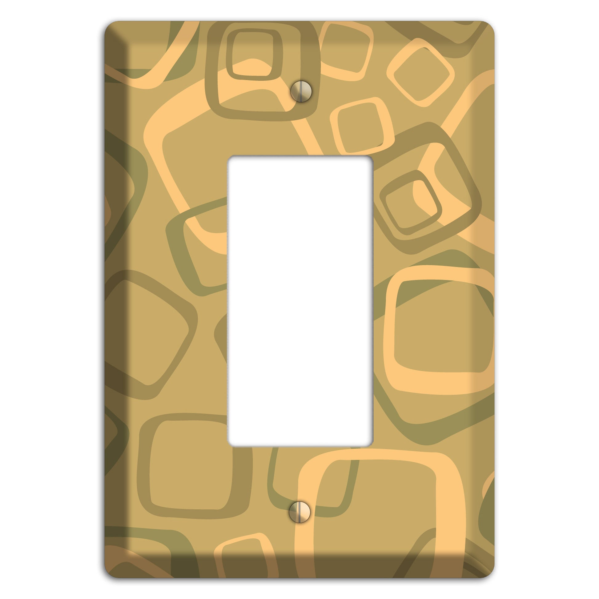 Multi Olive Random Retro Squares Rocker Wallplate
