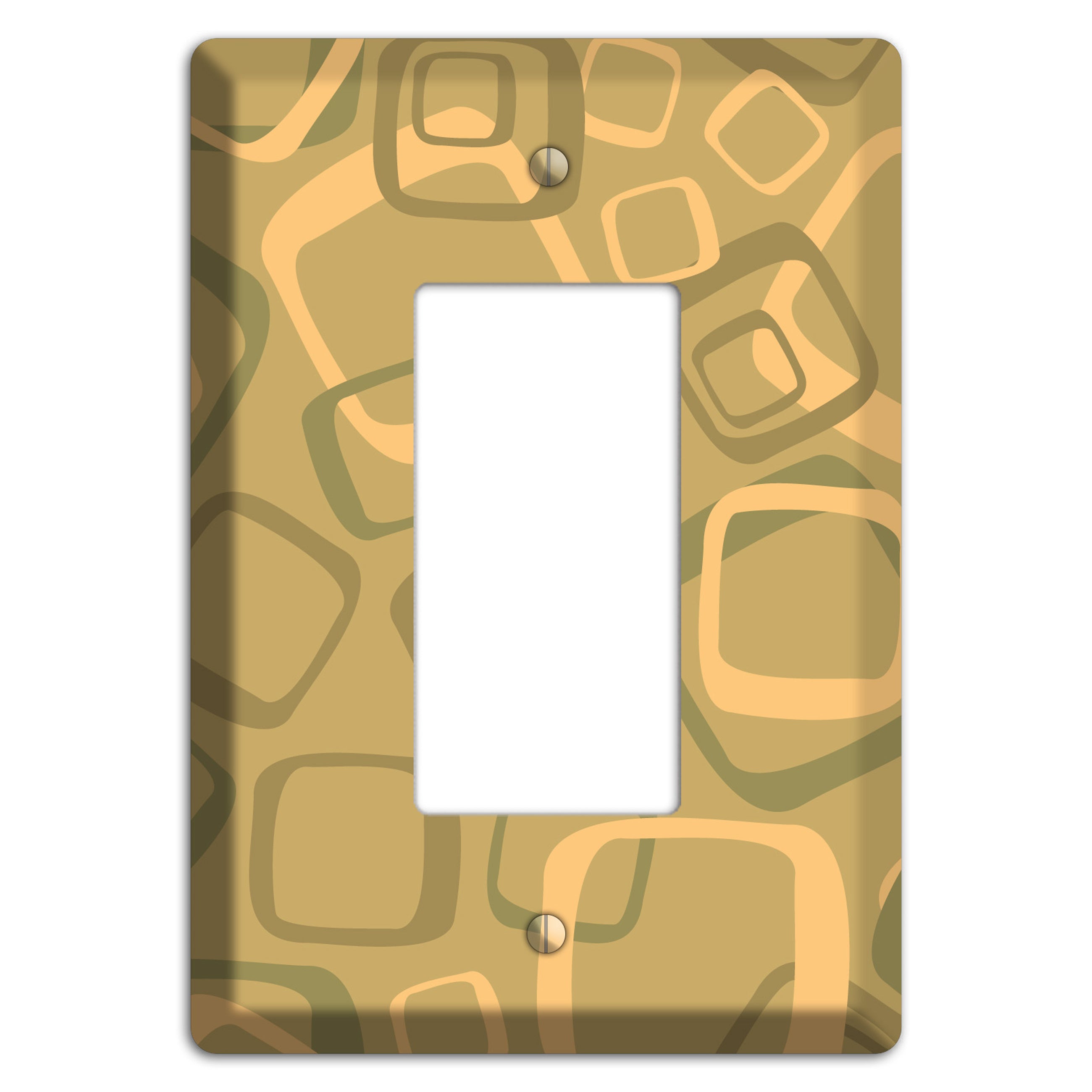 Multi Olive Random Retro Squares Rocker Wallplate