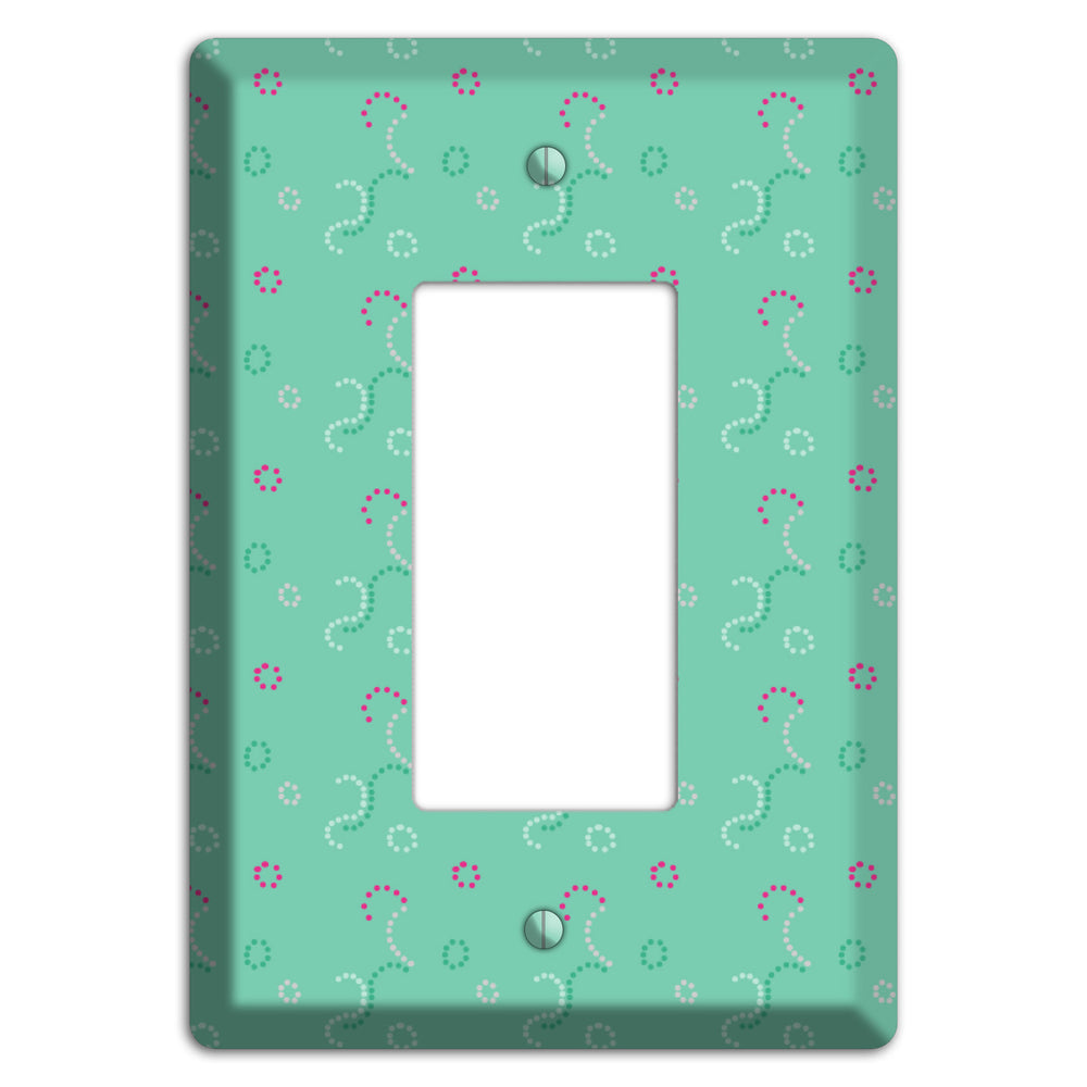 Multi Aqua with Fuschia Stipple Rocker Wallplate