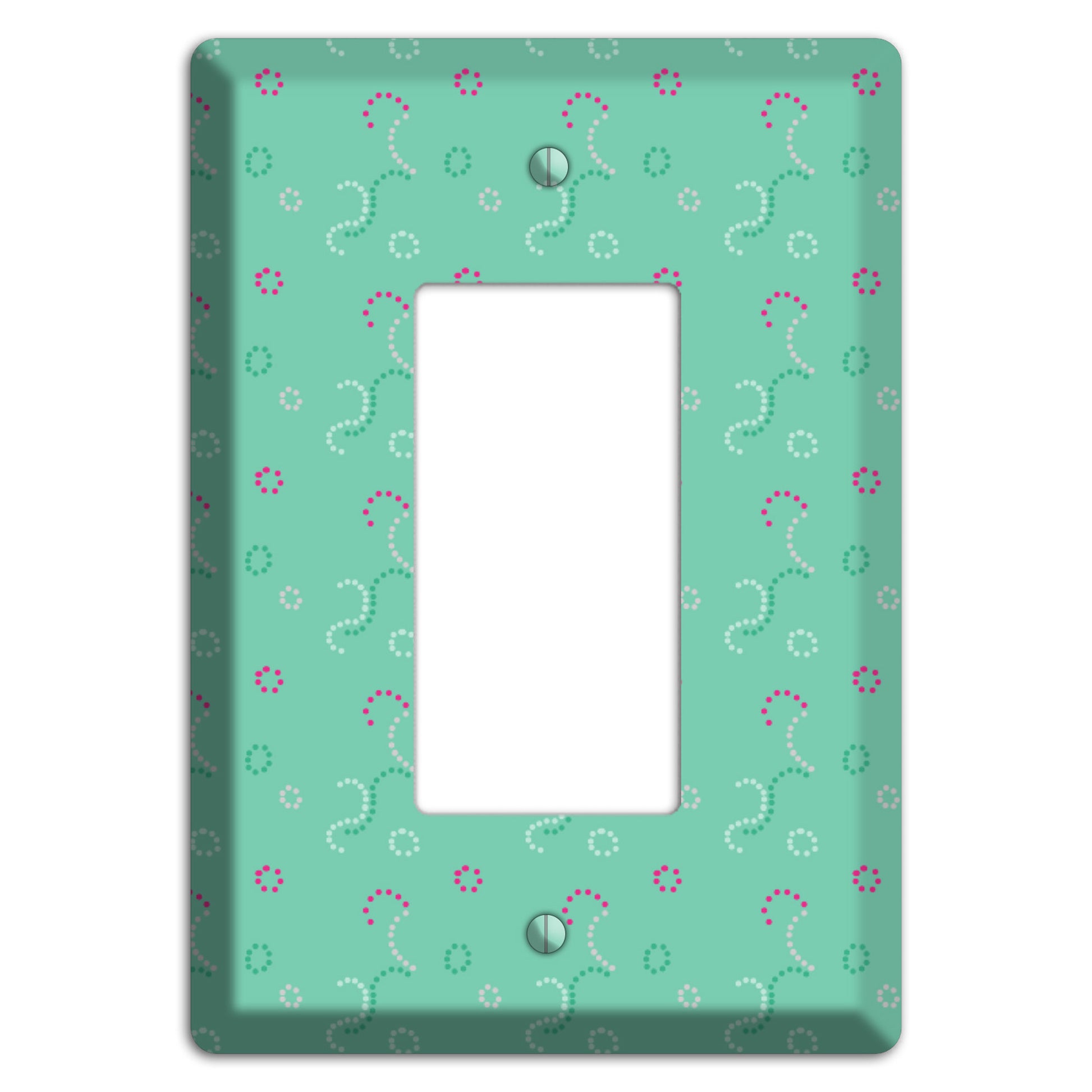 Multi Aqua with Fuschia Stipple Rocker Wallplate