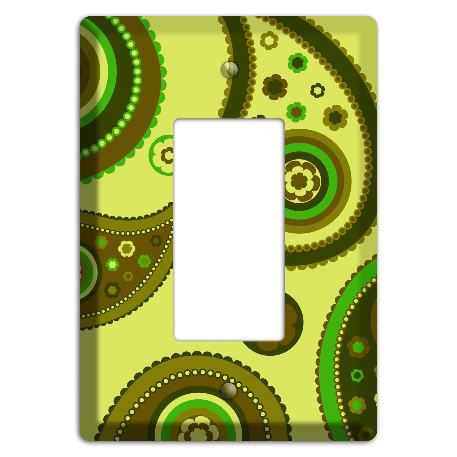 Bright Green Paisley Rocker Wallplate