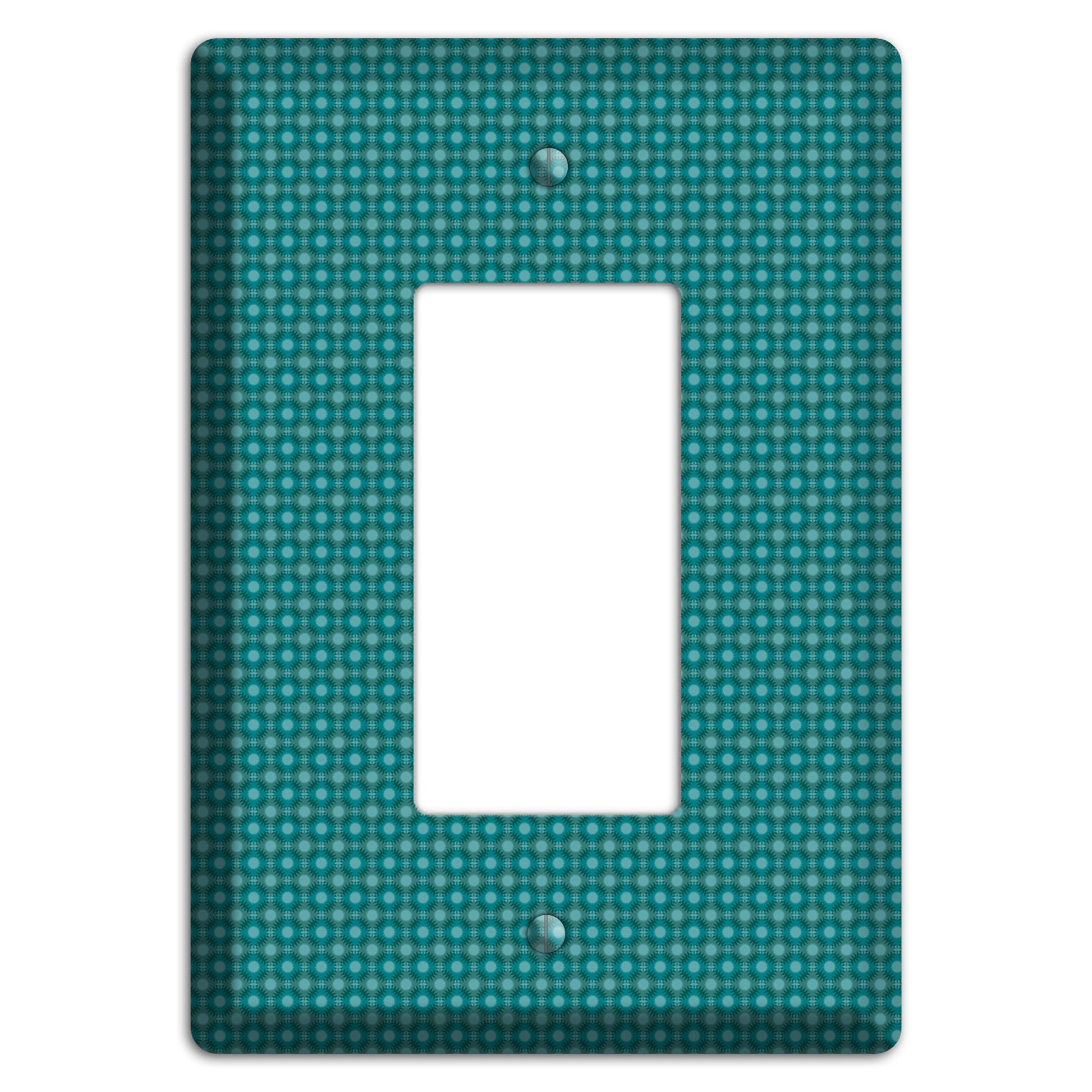 Multi Turquoise Checkered Concentric Circles Rocker Wallplate