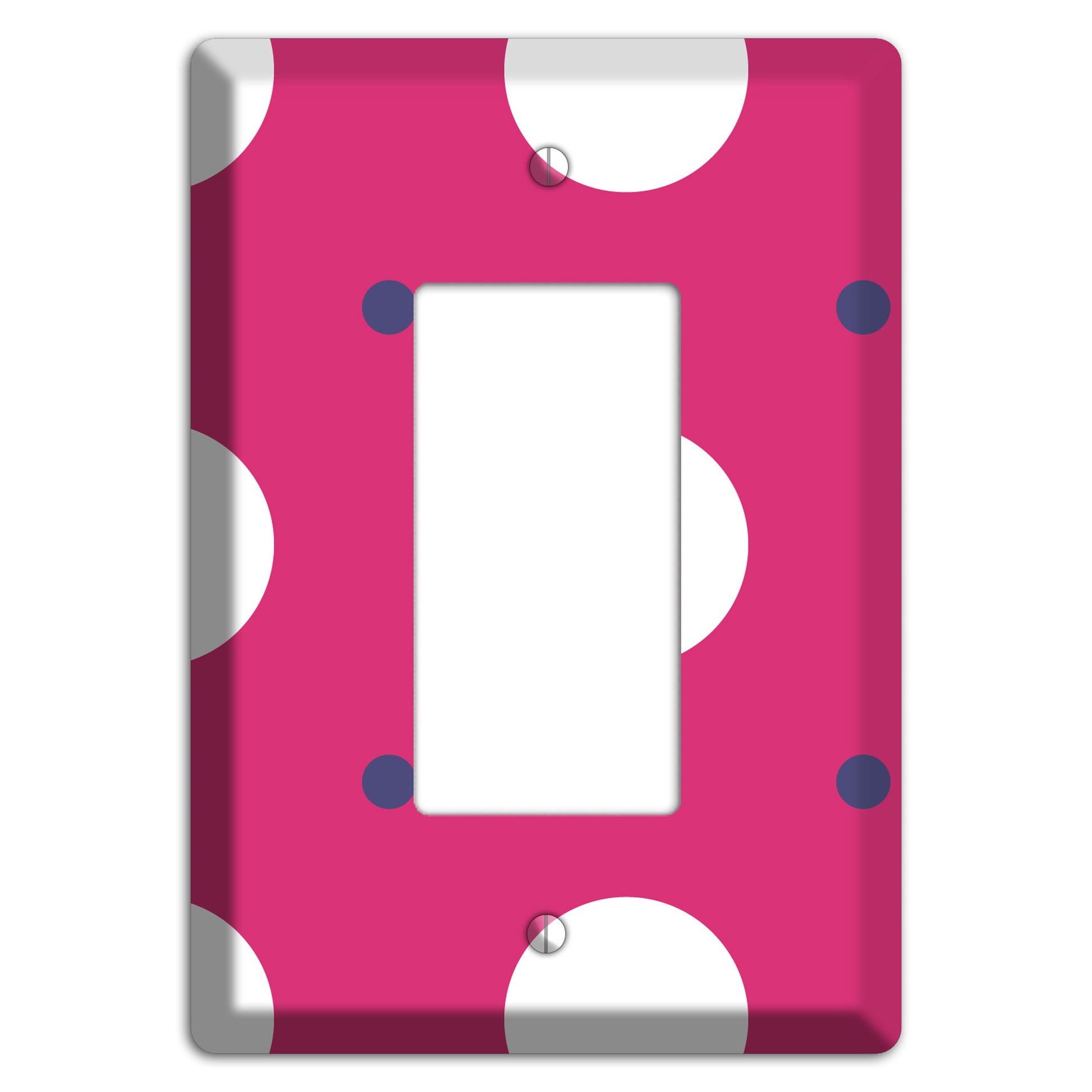 Fuschia with White and Purple Multi Tiled Medium Dots Rocker Wallplate