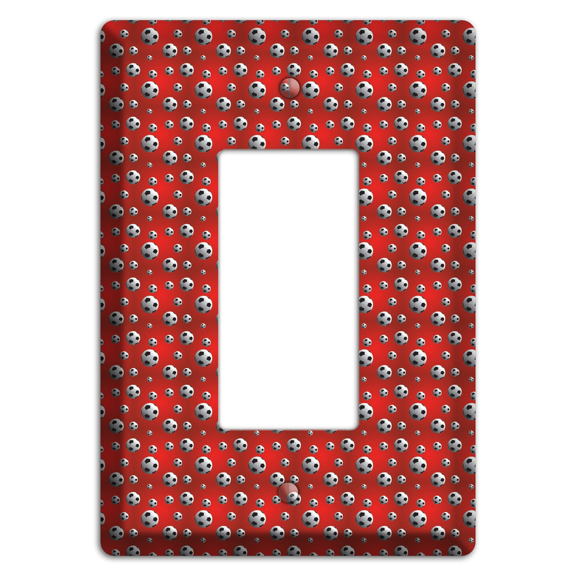 Red with Soccer Balls Rocker Wallplate