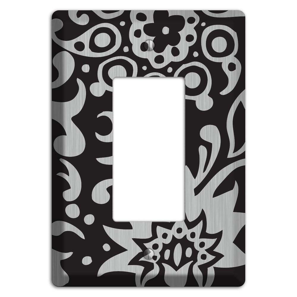 Black Boteh Stainless Steel Rocker Wallplate