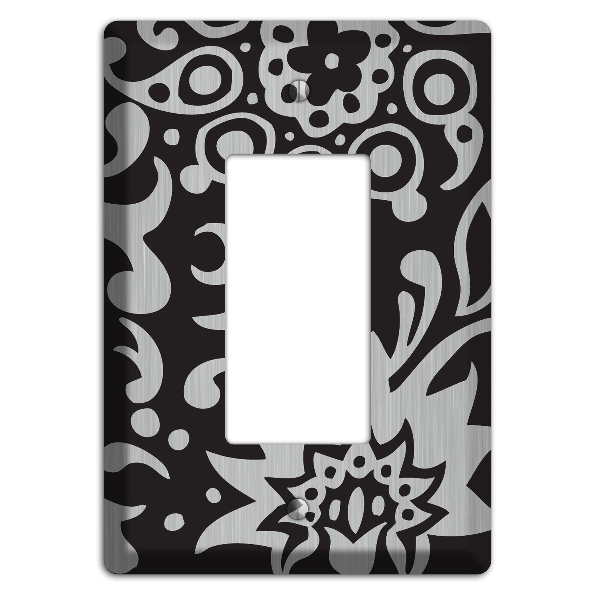 Black Boteh  Stainless Rocker Wallplate