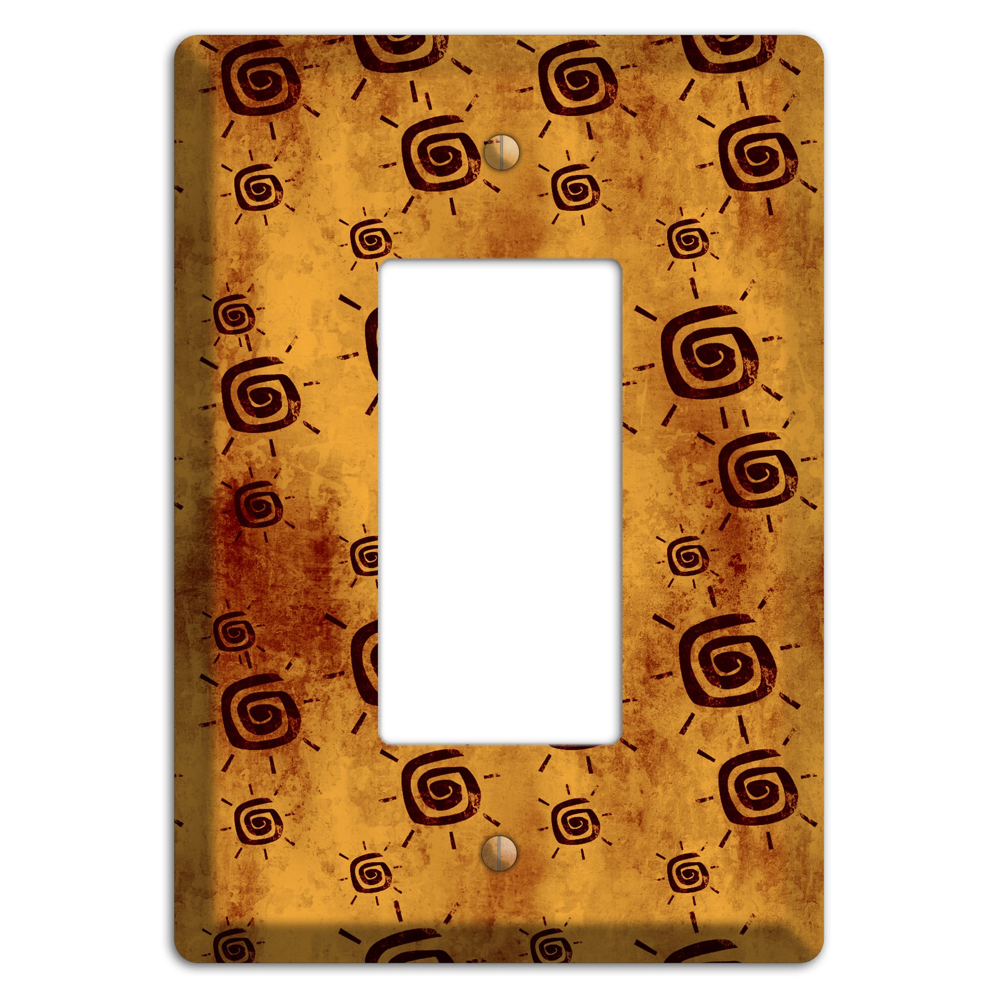 Mustard with Maroon Swirl Rocker Wallplate