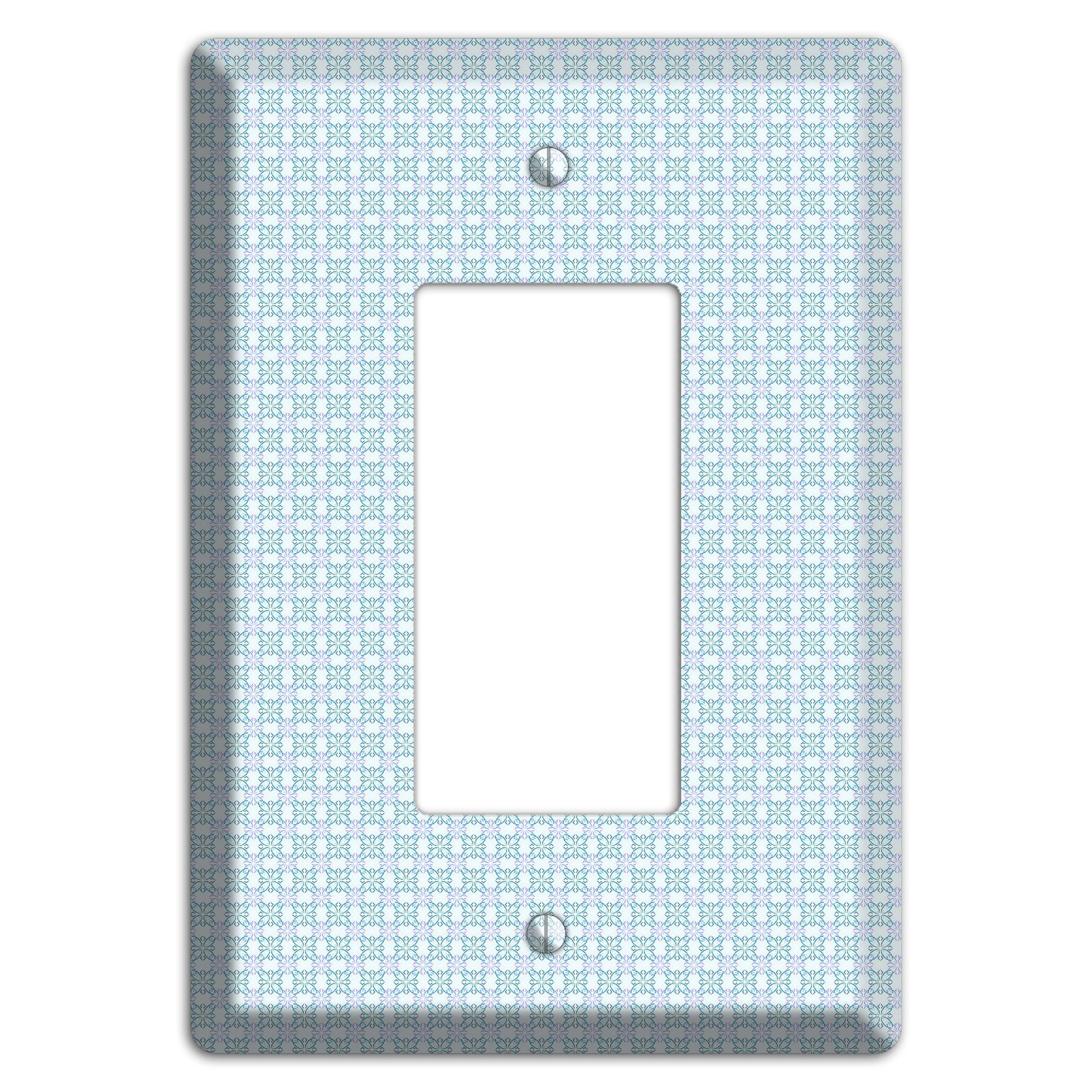Light Blue and Lavender Tiled Tiny Arabesque Rocker Wallplate