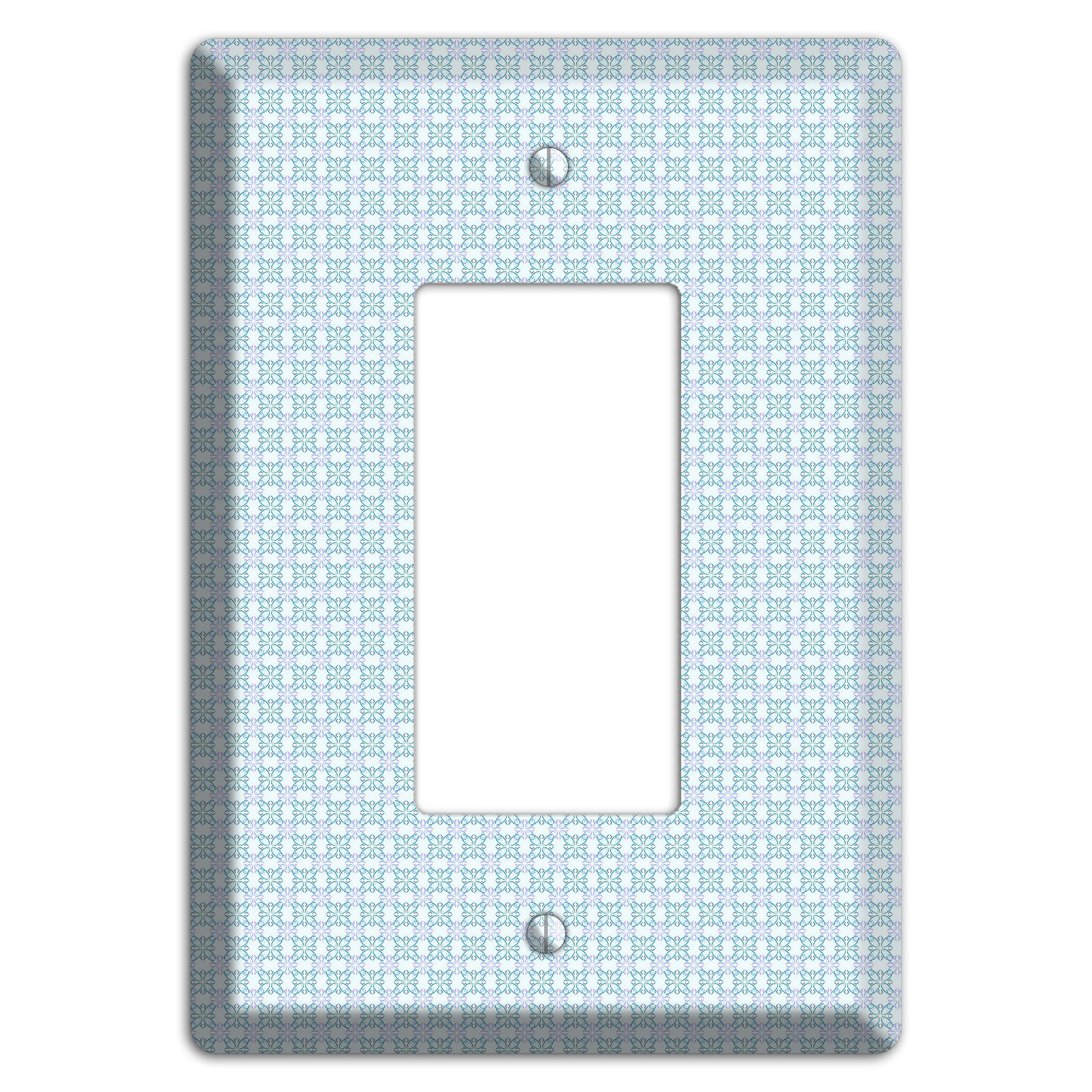 Light Blue and Lavender Tiled Tiny Arabesque Rocker Wallplate