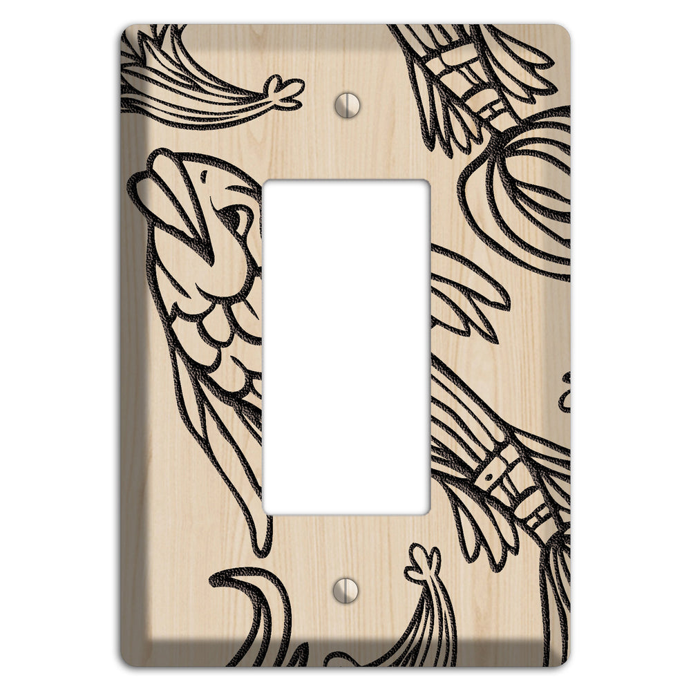 Koi Wood Lasered Rocker Wallplate