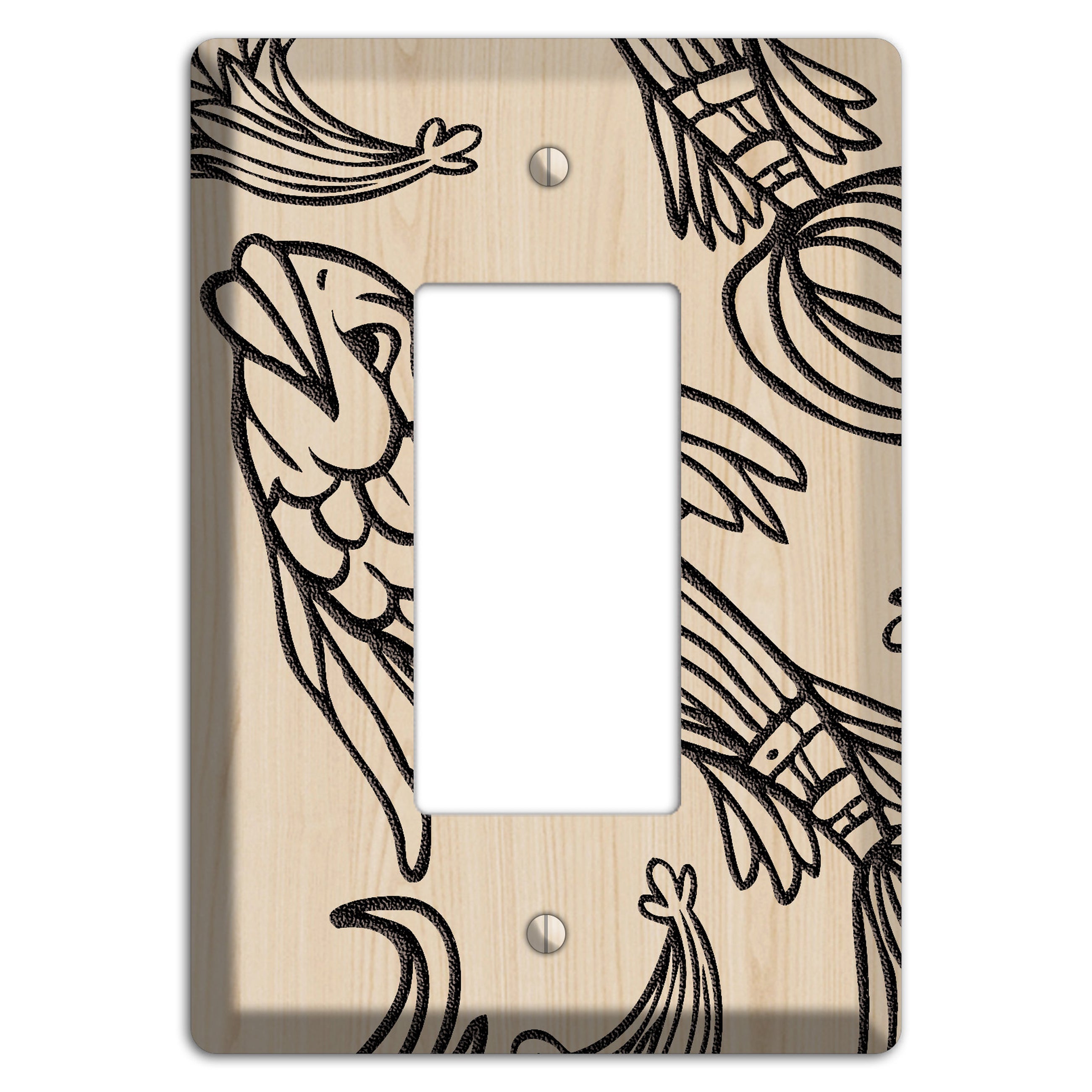 Koi Wood Lasered Rocker Wallplate