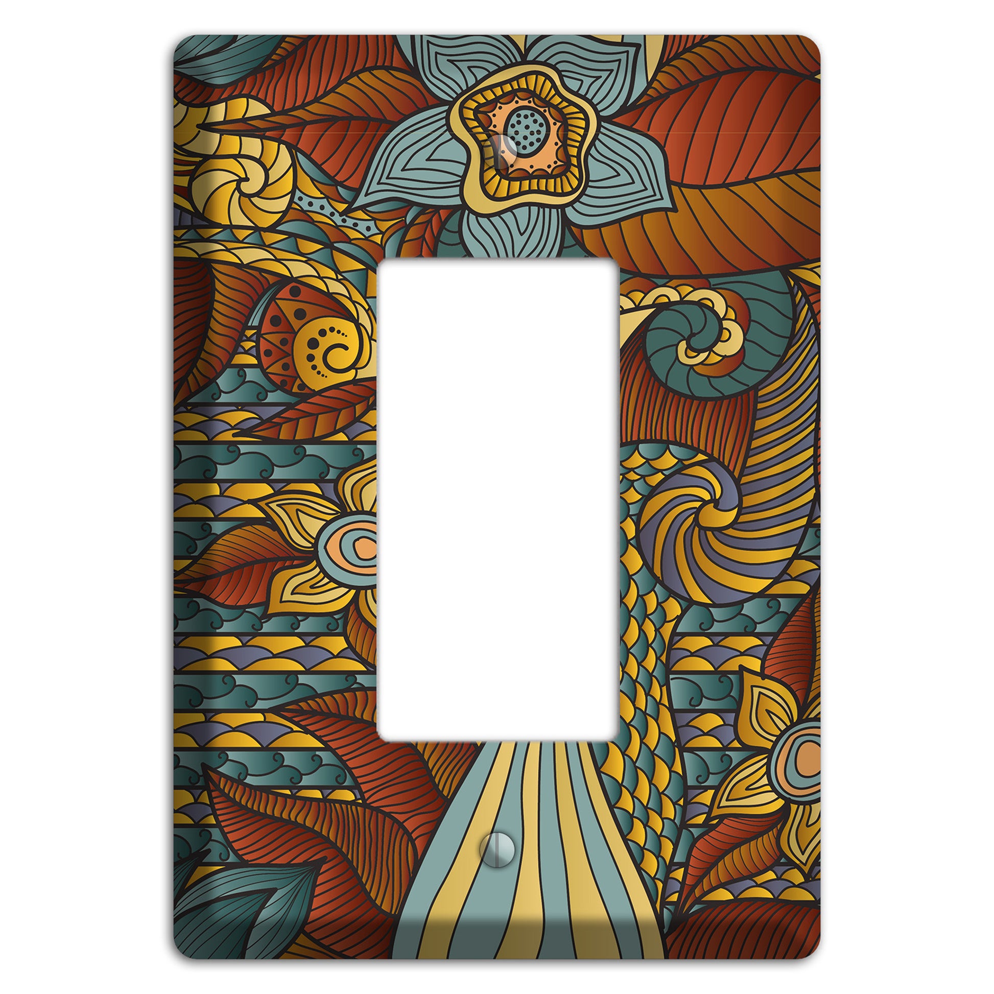 Retro Flourish 4 Rocker Wallplate