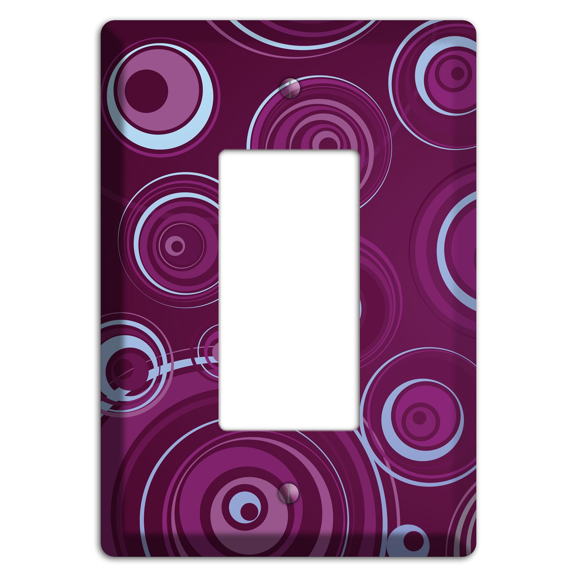 Purple Circles 3 Rocker Wallplate