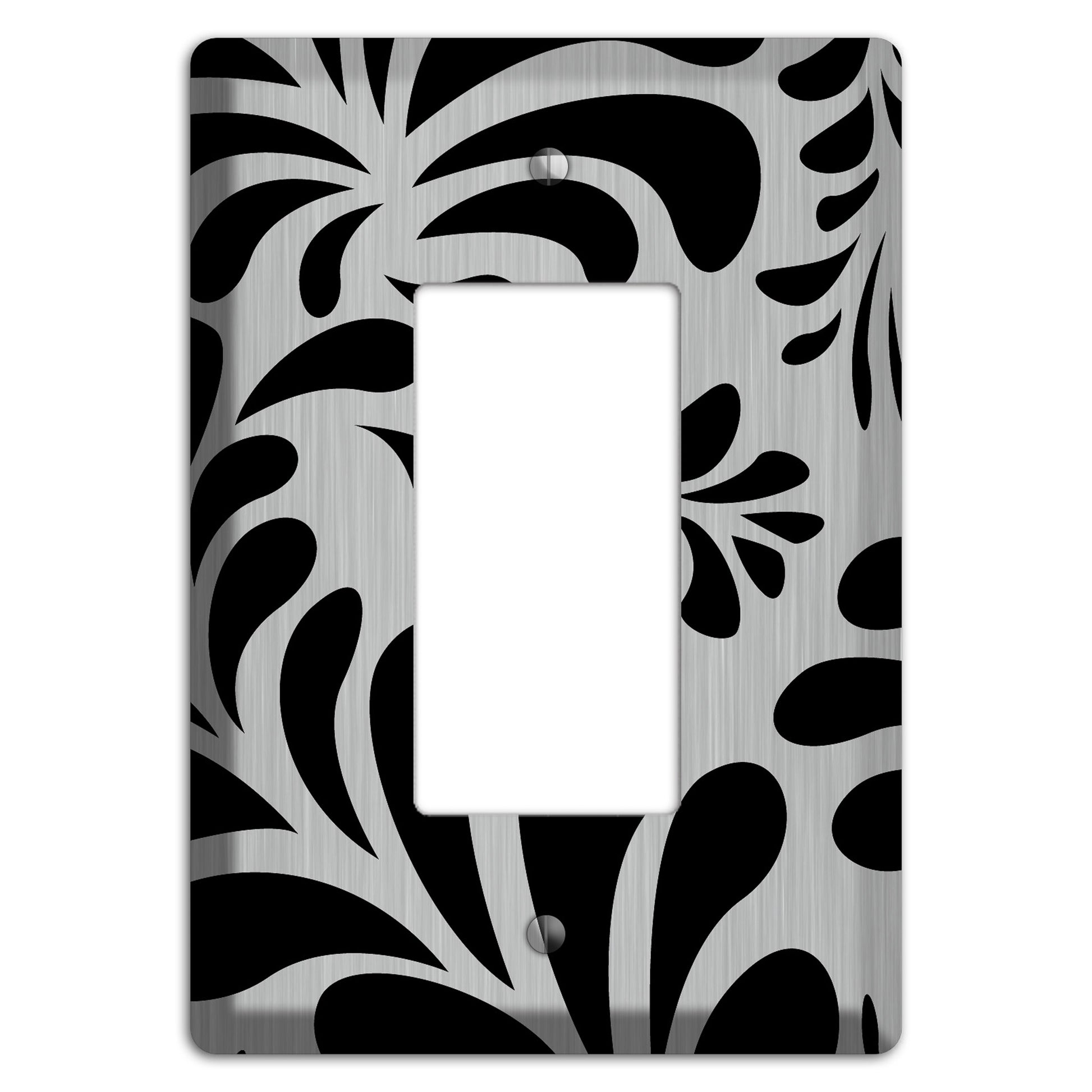 Black Herati  Stainless Rocker Wallplate