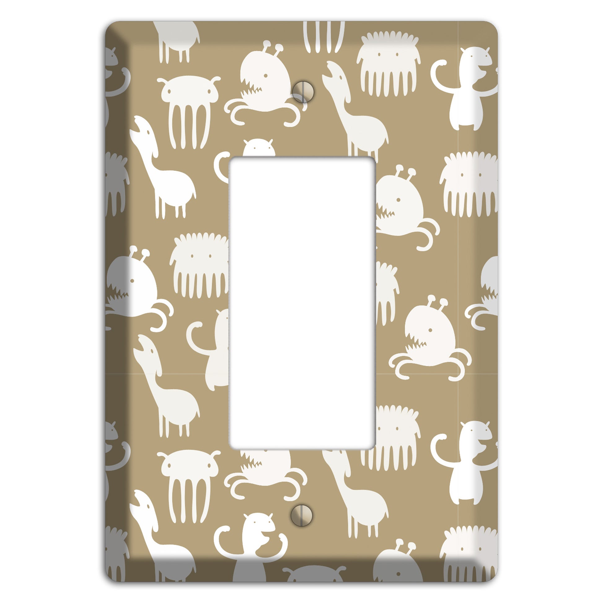 Sily Monsters Brown and White Rocker Wallplate