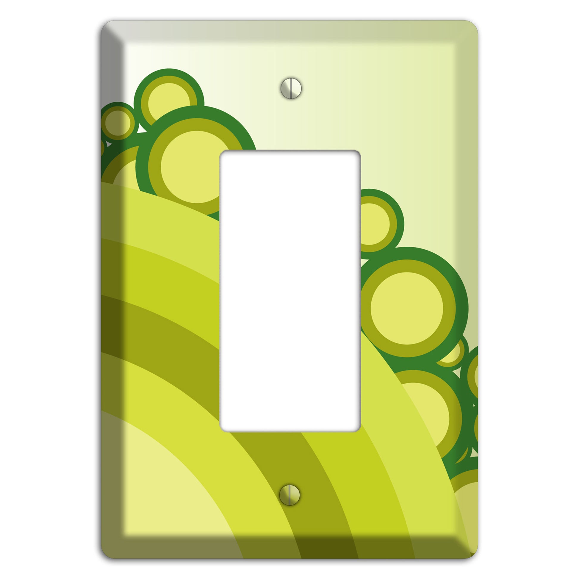 Green Rainbow Dots Rocker Wallplate