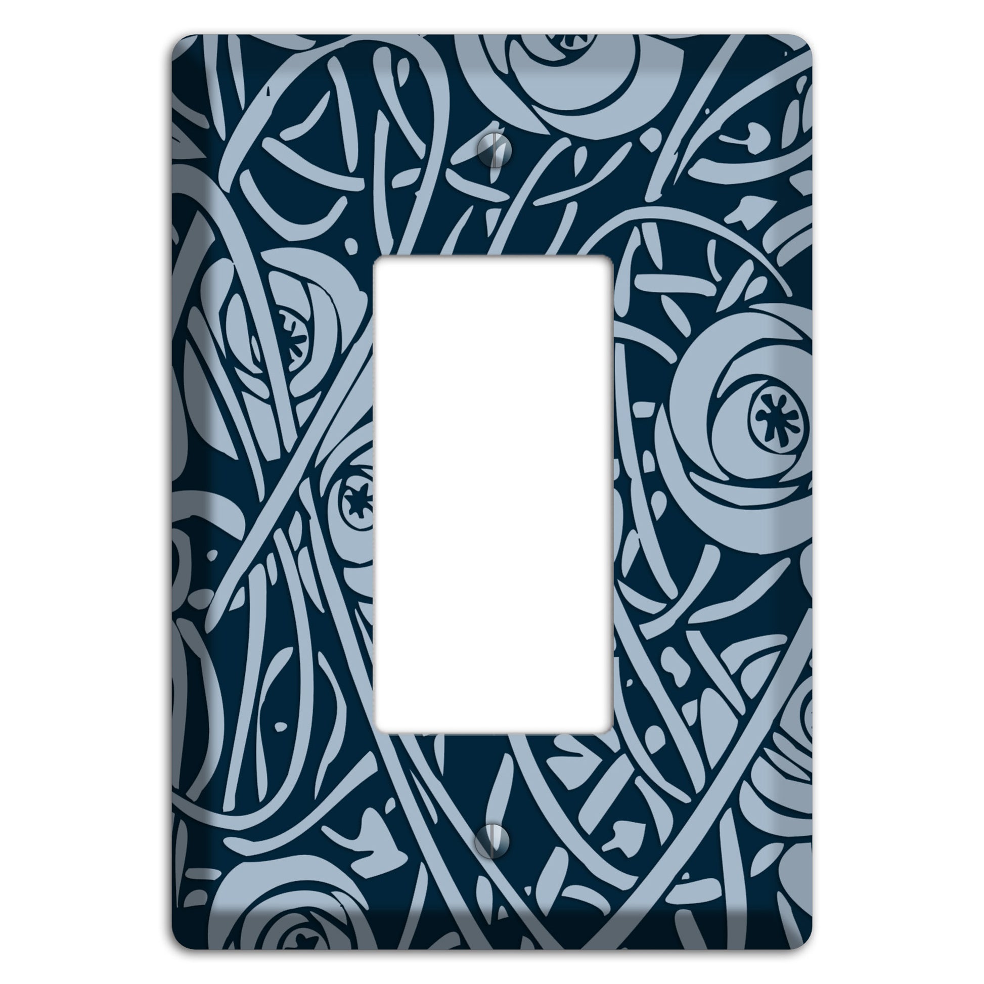 Navy Abstract Floral Rocker Wallplate