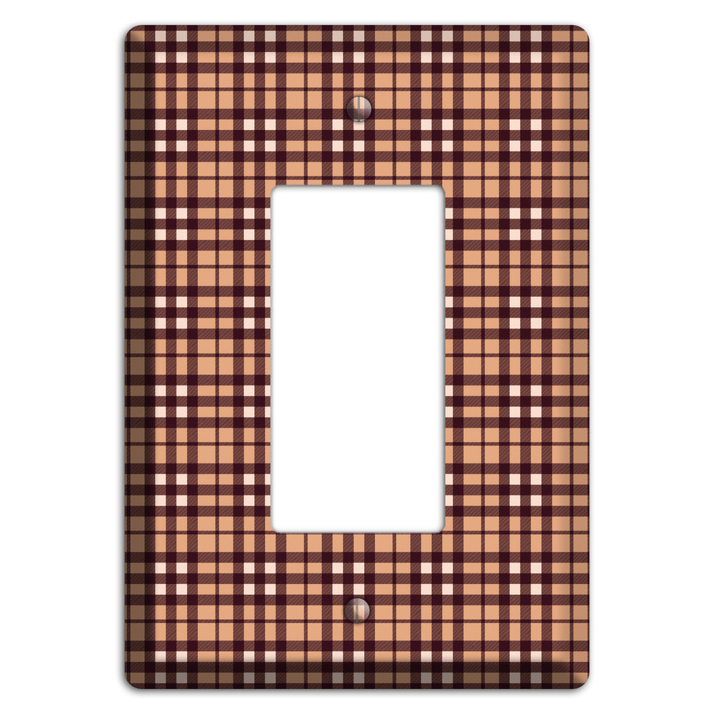 Multi Brown Plaid Rocker Wallplate