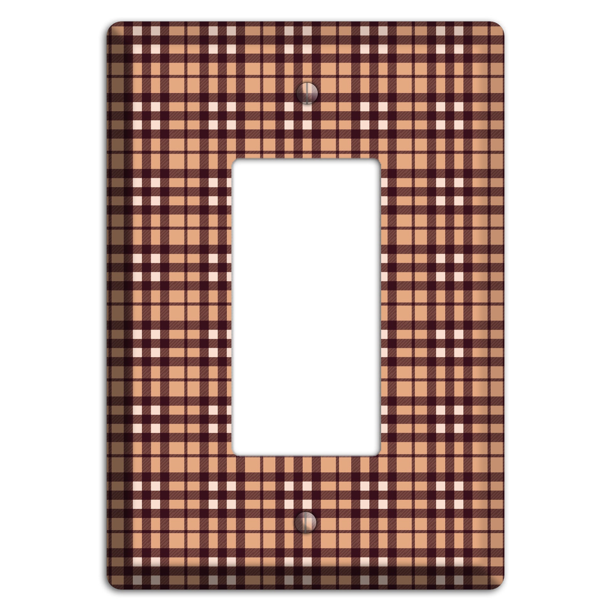Multi Brown Plaid Rocker Wallplate