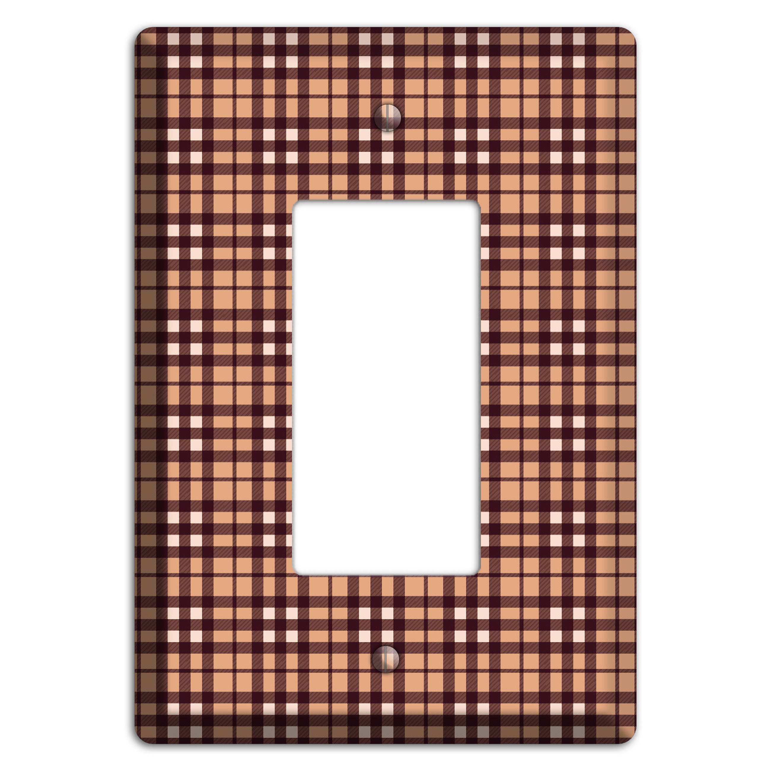 Multi Brown Plaid Rocker Wallplate