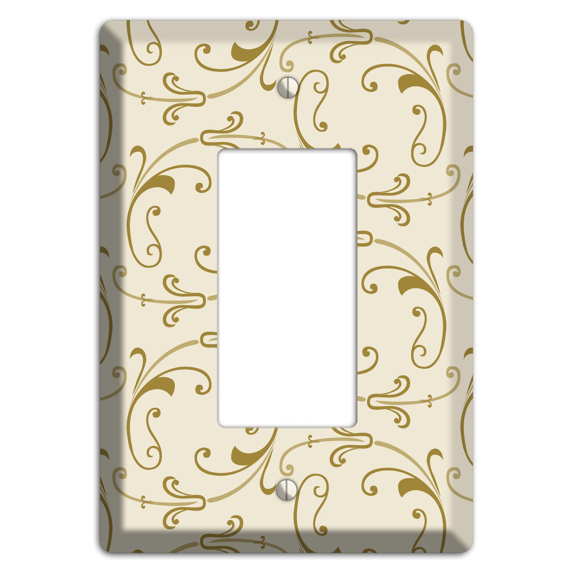 Off White with Gold Victorian Sprig Rocker Wallplate